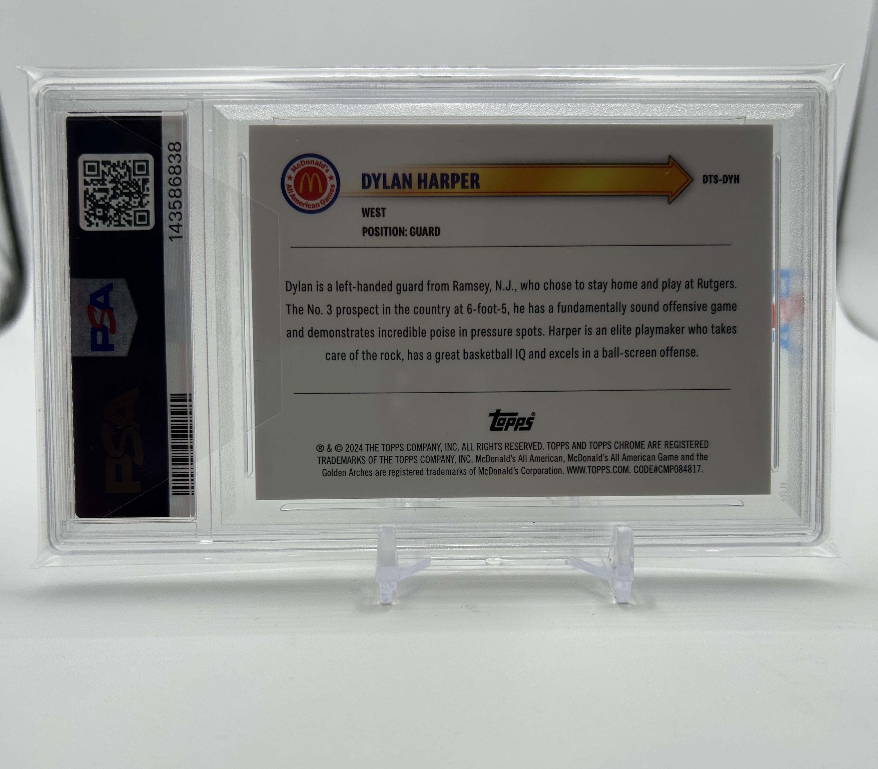2024-25 Topps McDonald's Chrome Dylan Harper Drive Through Gold /50 PSA 10 Mint