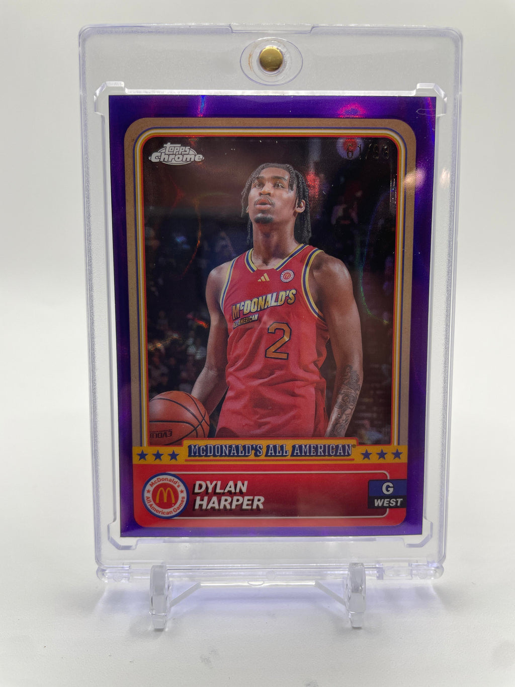 2024-25 Topps McDonald's Chrome Dylan Harper Purple Lava Refractor /99 #38