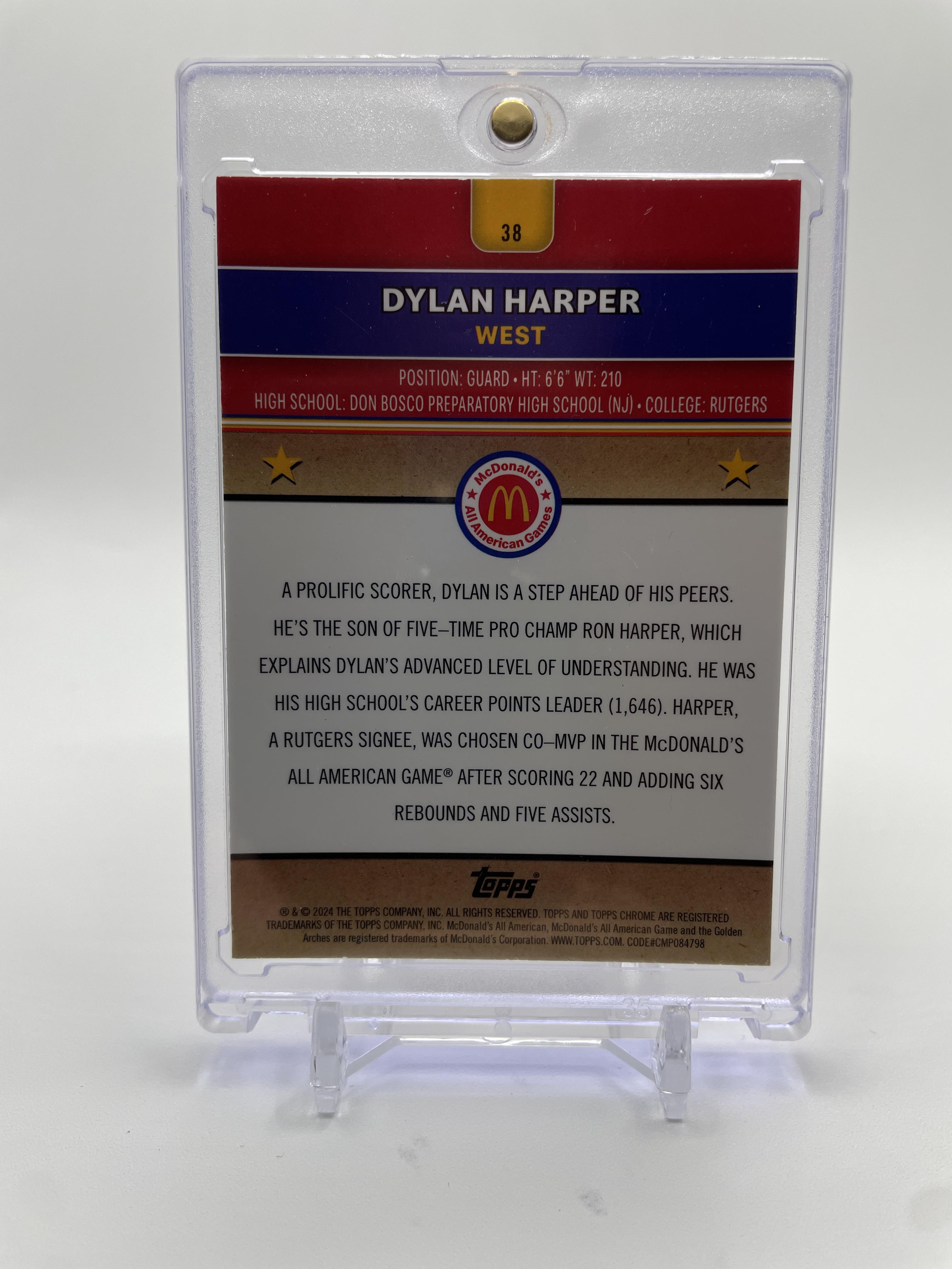 2024-25 Topps McDonald's Chrome Dylan Harper Purple Lava Refractor /99 #38