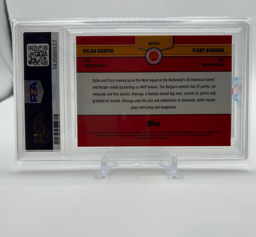 2024-25 Topps McDonald's Chrome Dylan Harper + Bidunga Gold Refractor /50 PSA 9