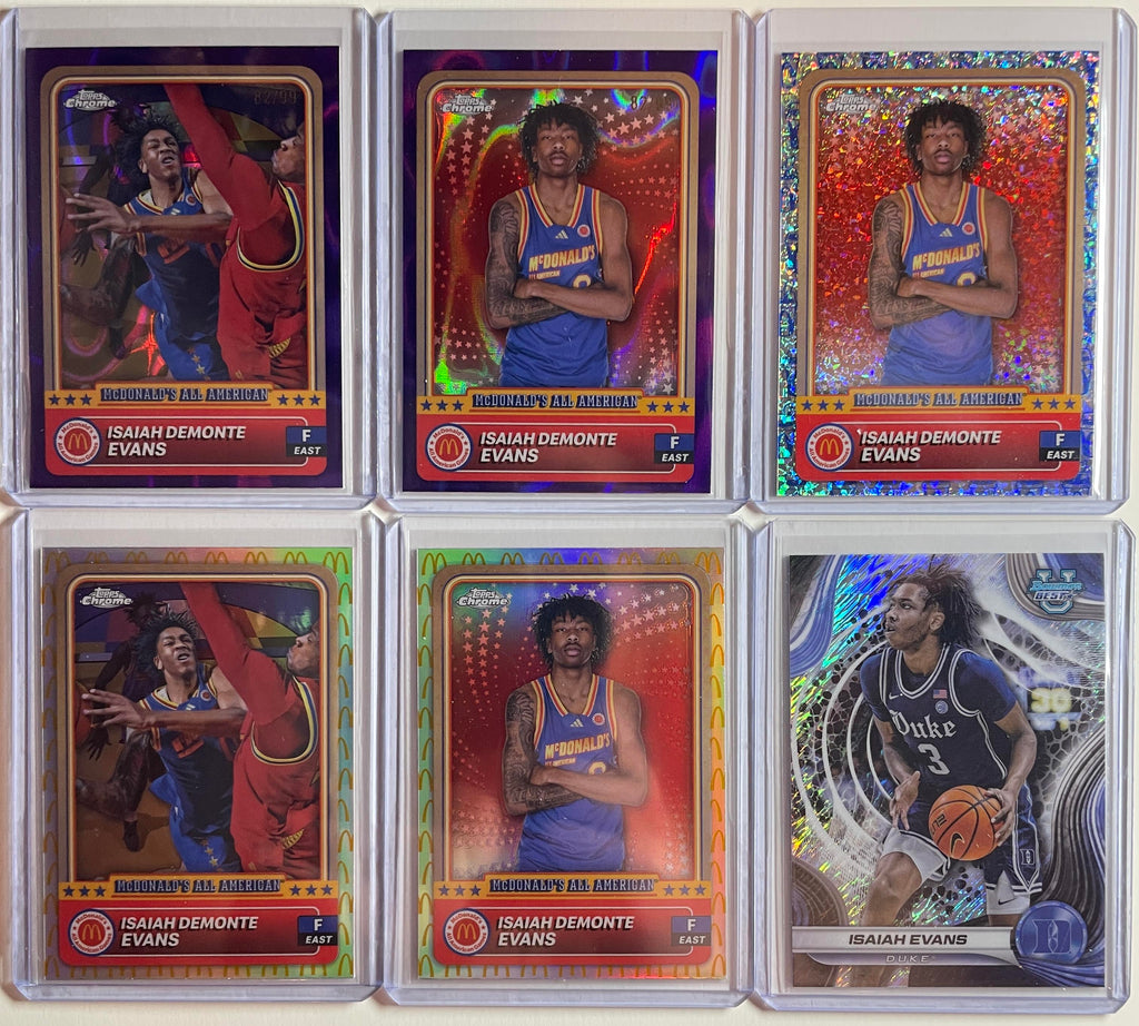 2024-25 Topps McDonald's Chrome Isaiah Evans Purple /99 + Logo SP Set (x6)