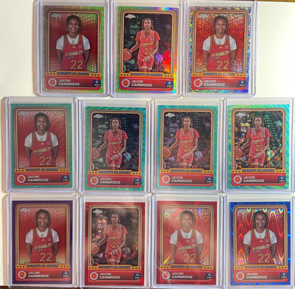 2024-25 Topps McDonald's Chrome Jaloni Cambridge Blue /75 Red /125 SP Set (x11)