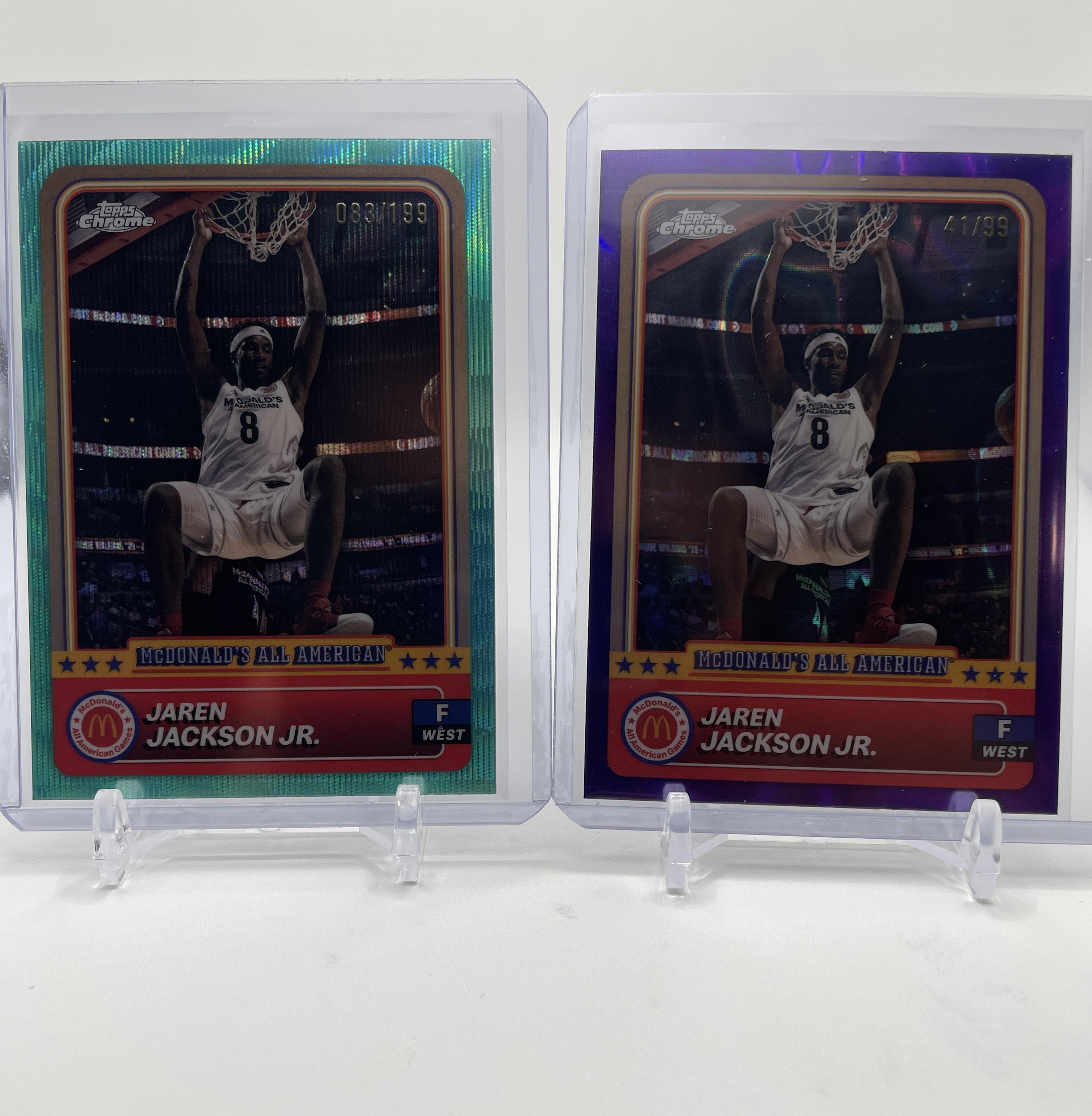 2024-25 Topps McDonald's Chrome Jaren Jackson Jr. Purple /99 + Aqua /199