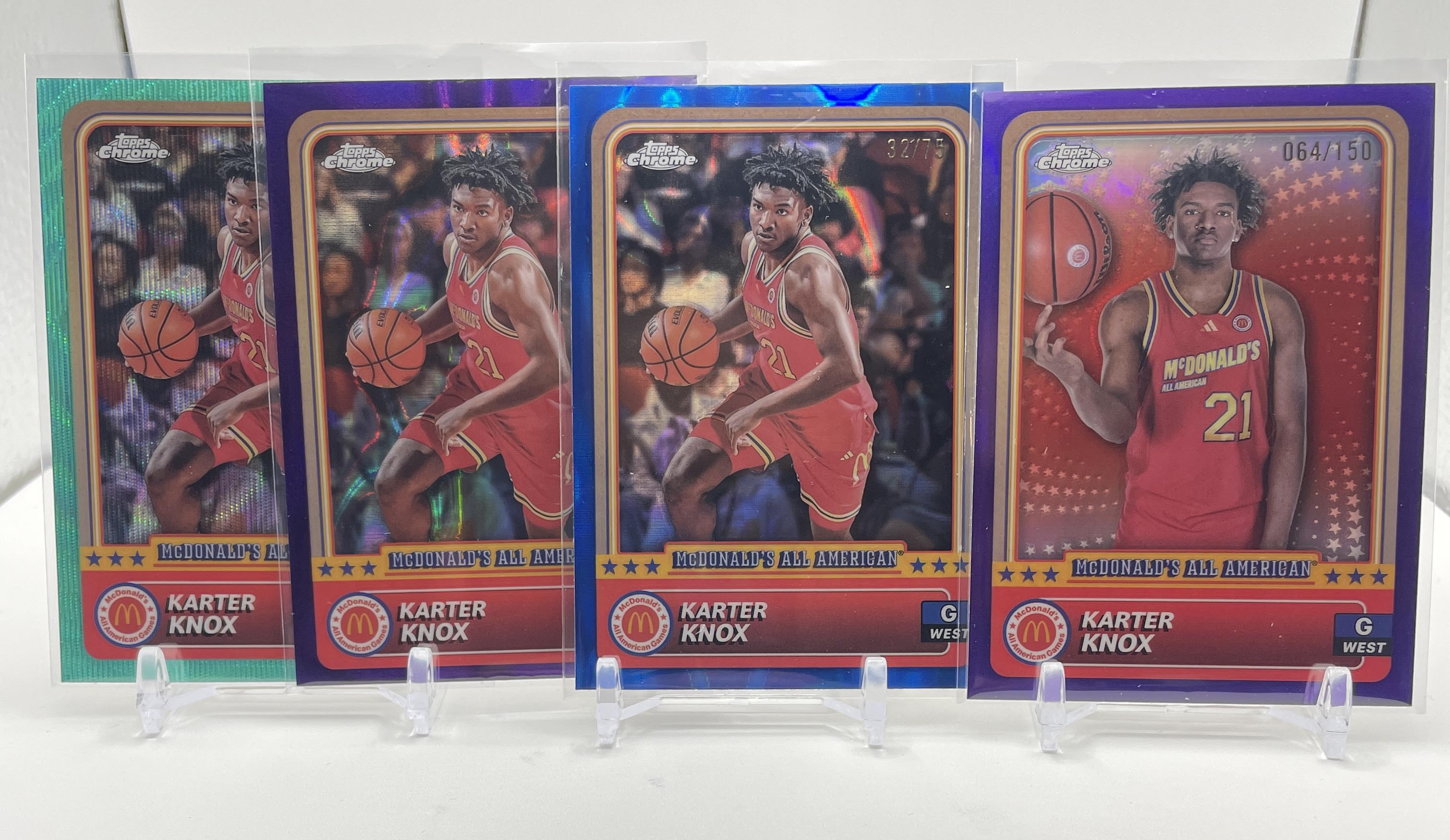 2024-25 Topps McDonald's Chrome Karter Knox Blue Refractor /75 + Purple /99 (x4)