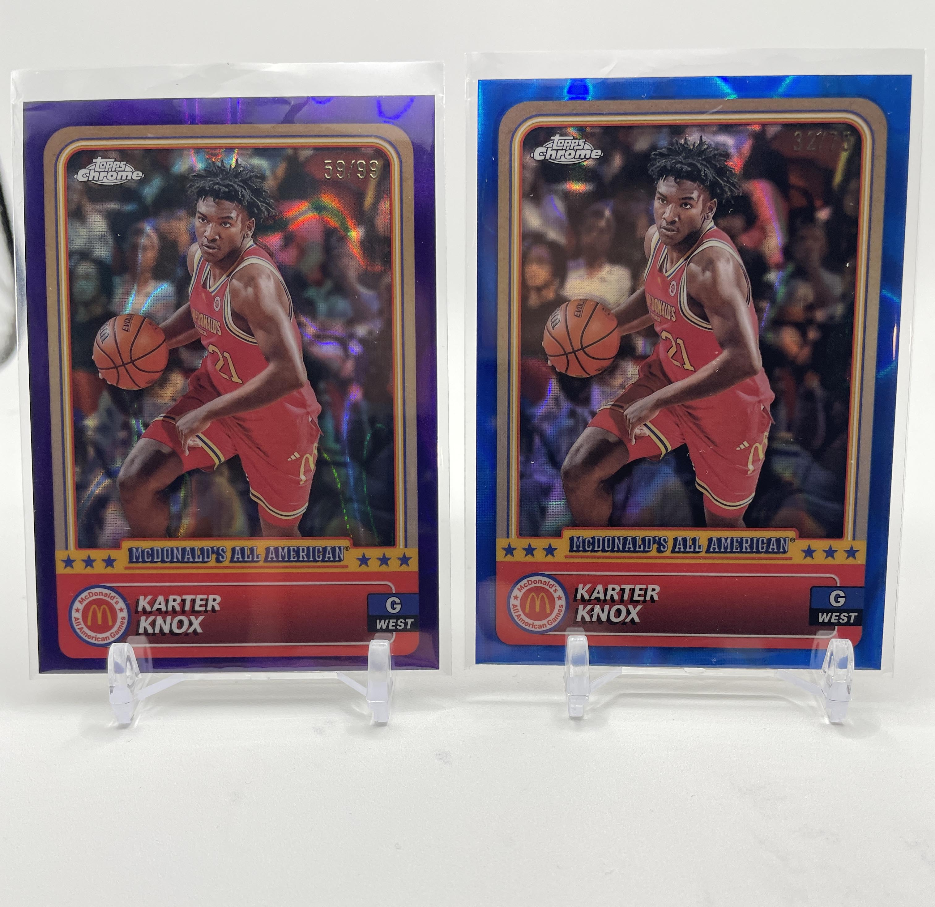 2024-25 Topps McDonald's Chrome Karter Knox Blue Refractor /75 + Purple /99 (x4)