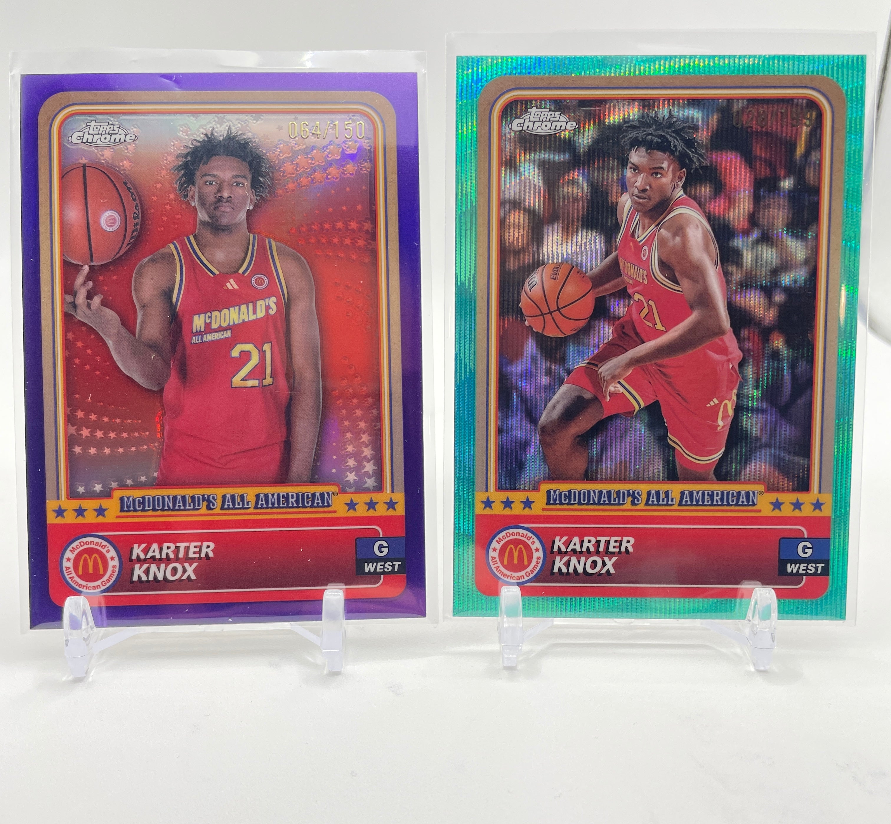 2024-25 Topps McDonald's Chrome Karter Knox Blue Refractor /75 + Purple /99 (x4)