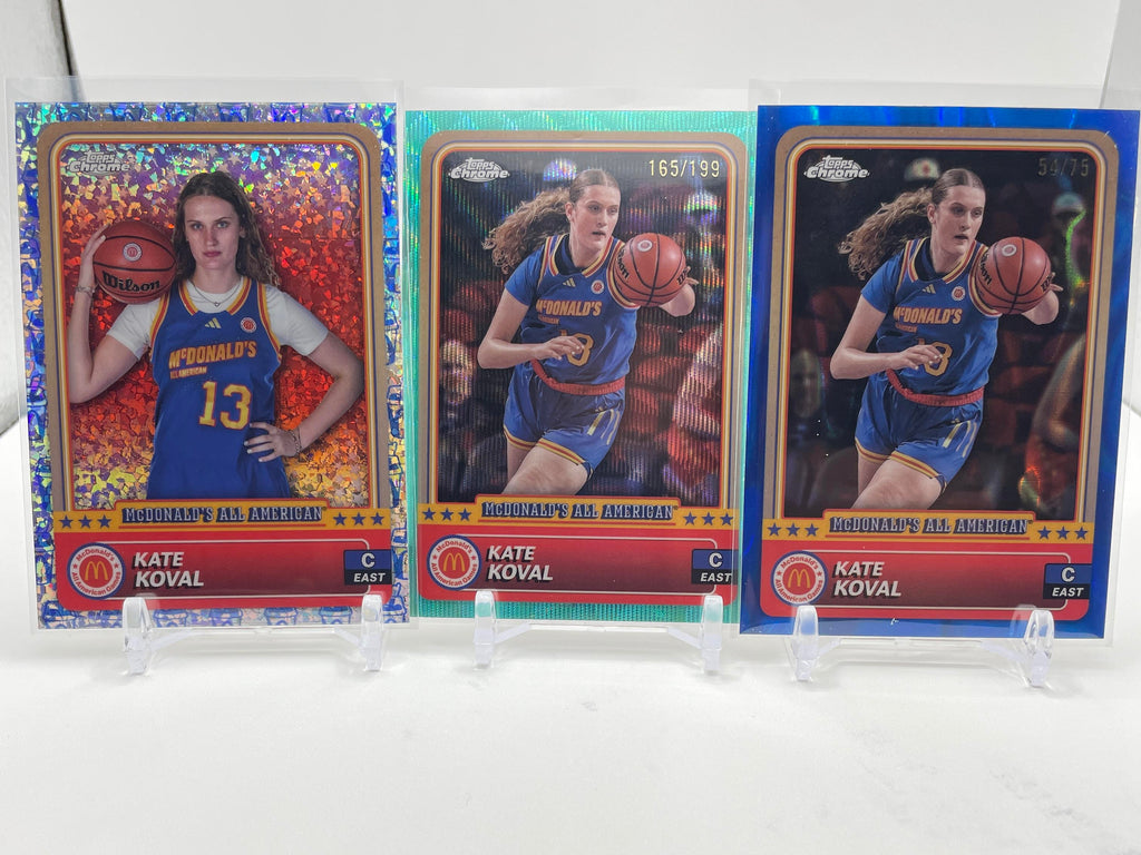 2024-25 Topps McDonald's Chrome Kate Koval Blue /75 + Aqua /199 + SP Set (x3)