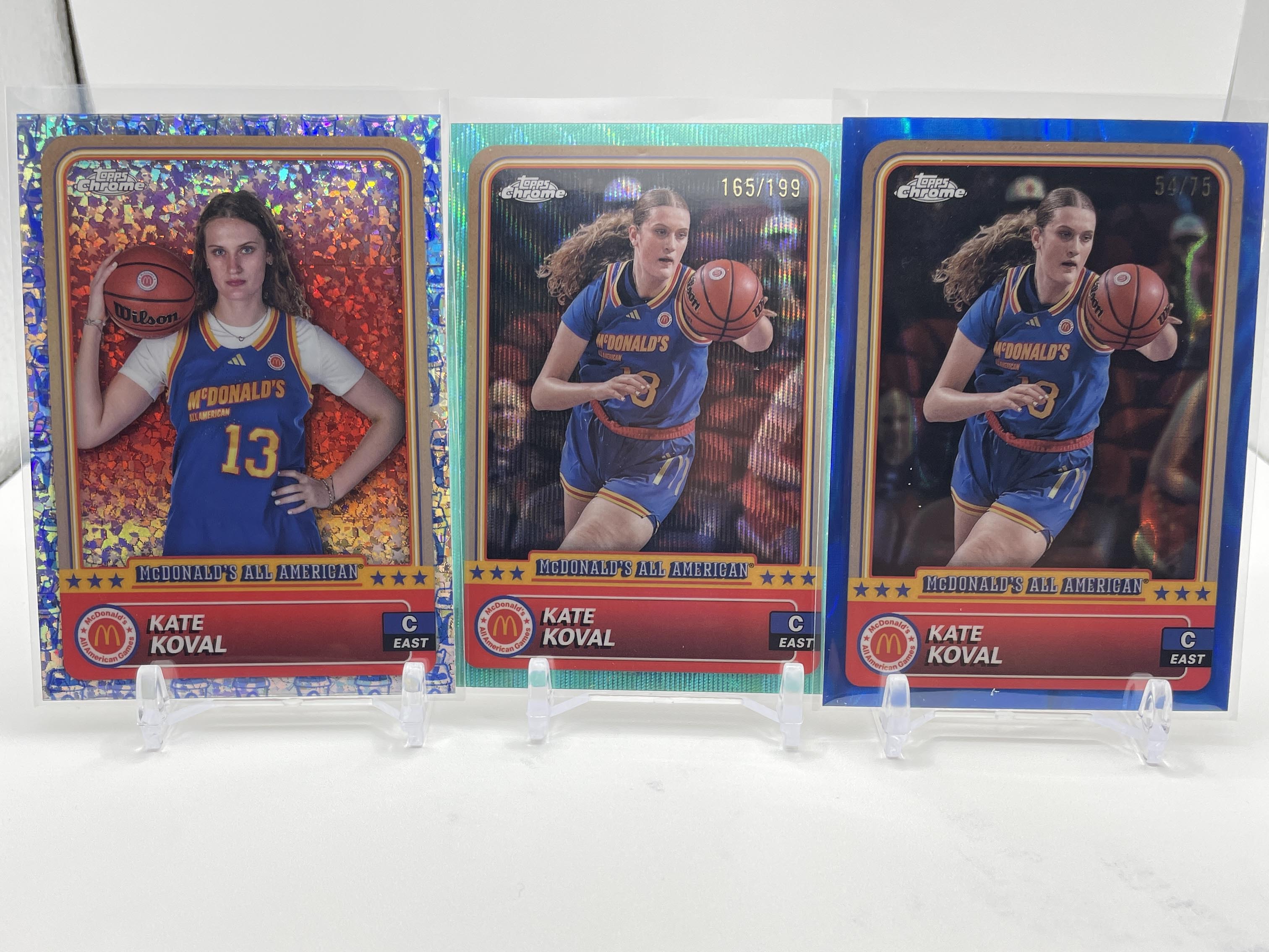 2024-25 Topps McDonald's Chrome Kate Koval Blue /75 + Aqua /199 + SP Set (x3)