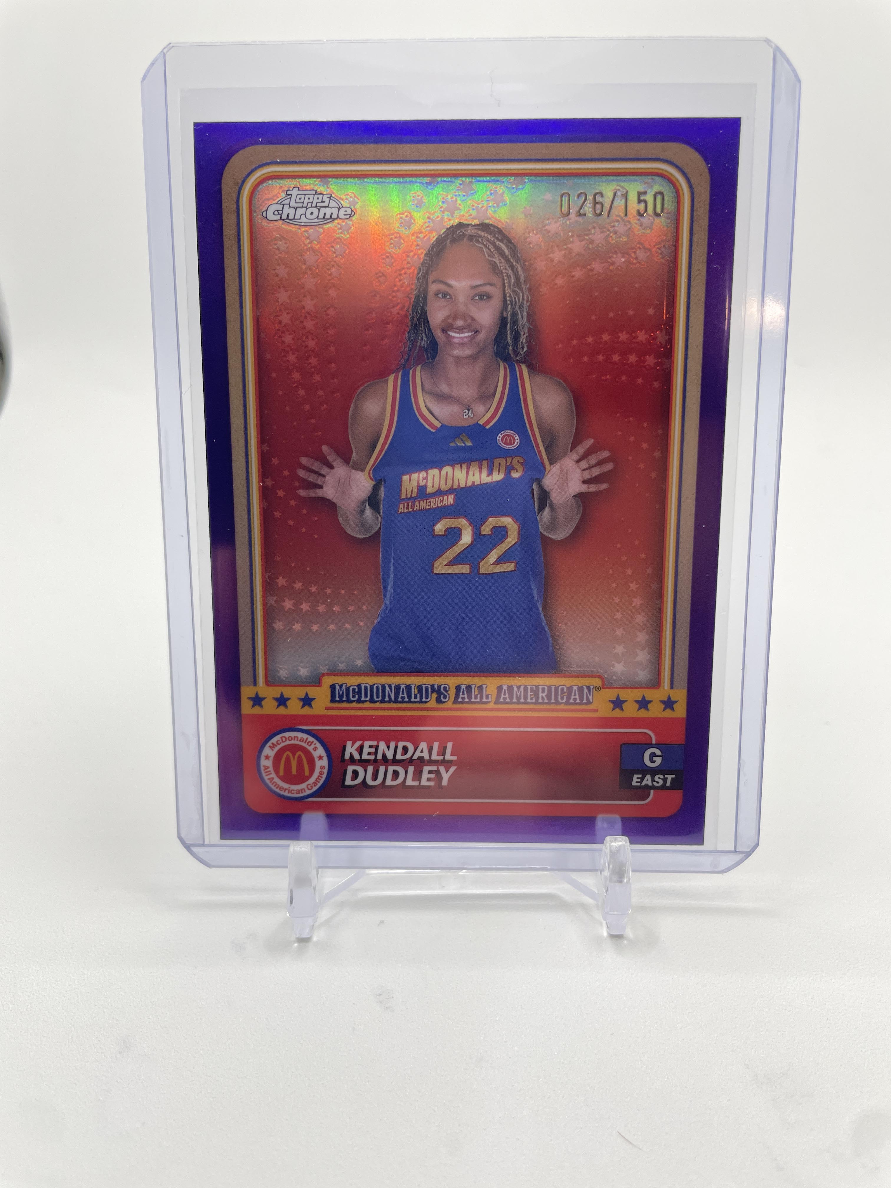 2024-25 Topps McDonald's Chrome Kendall Dudley Purple Refractor /99