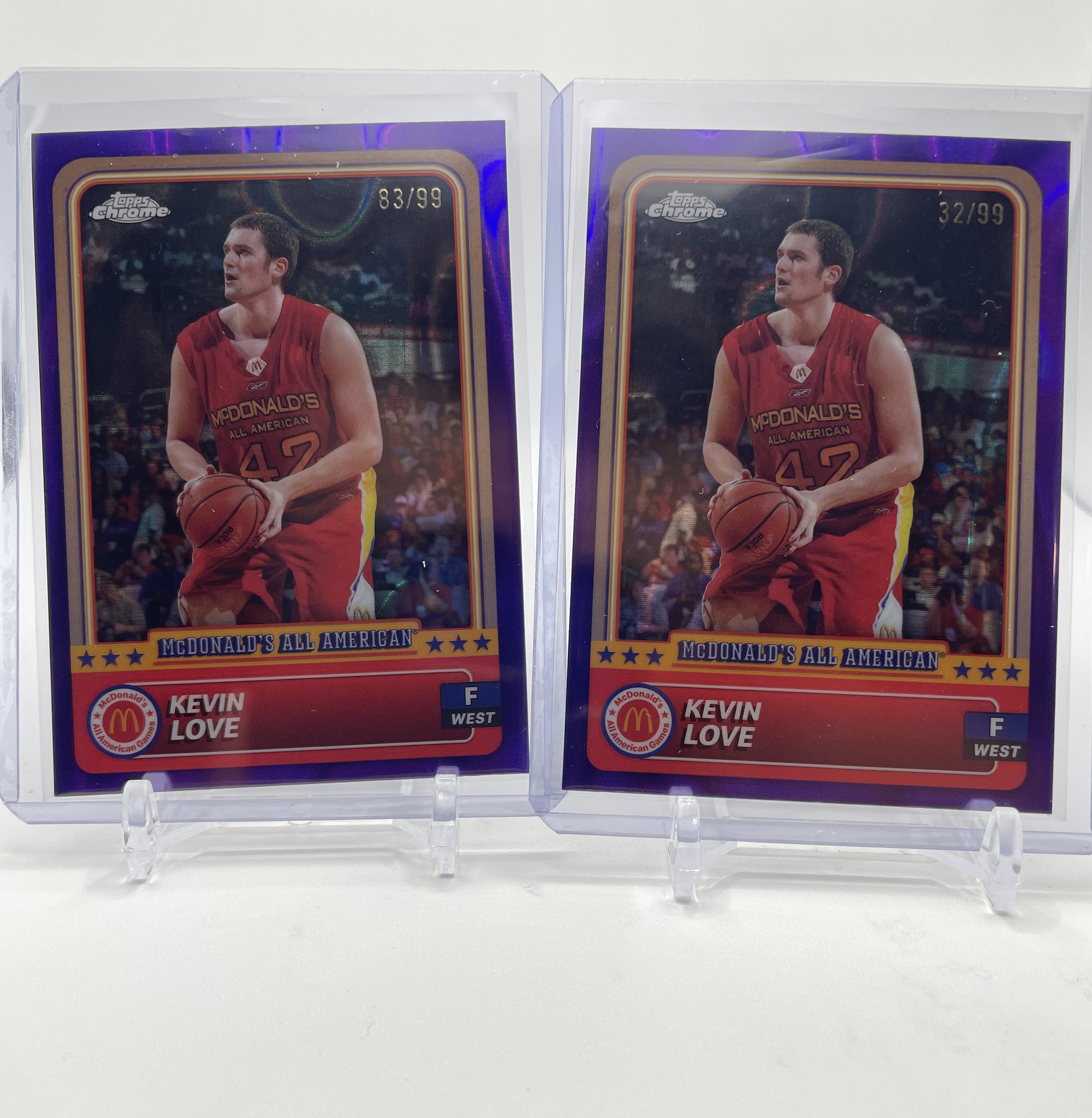 2024-25 Topps McDonald's Chrome Kevin Love Purple Refractor /99 Set (x2)