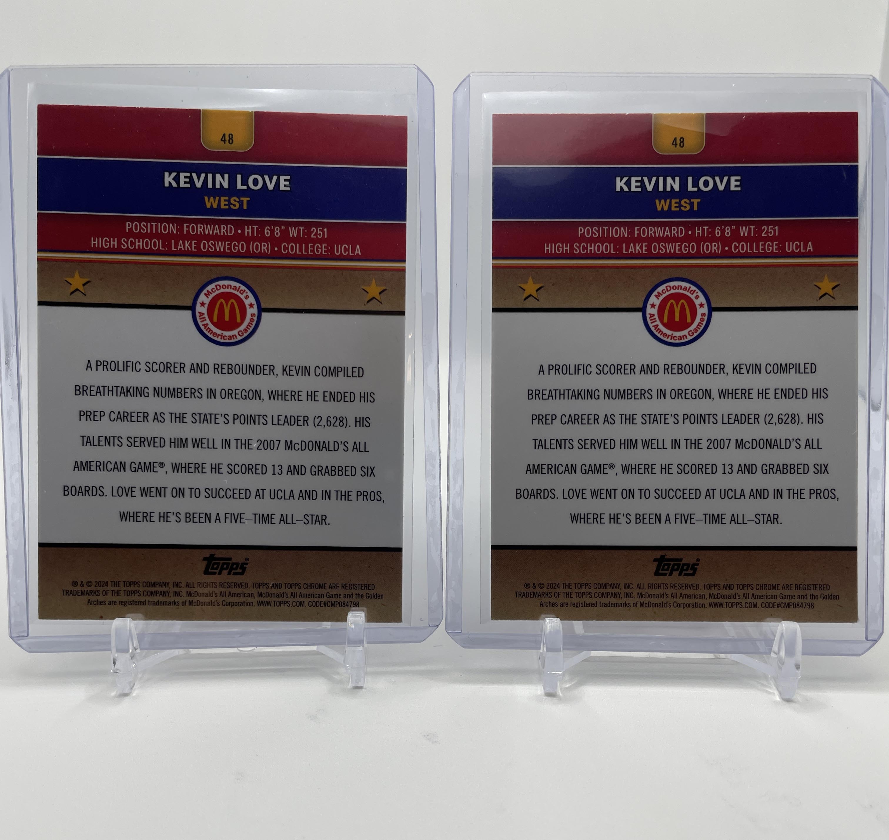 2024-25 Topps McDonald's Chrome Kevin Love Purple Refractor /99 Set (x2)