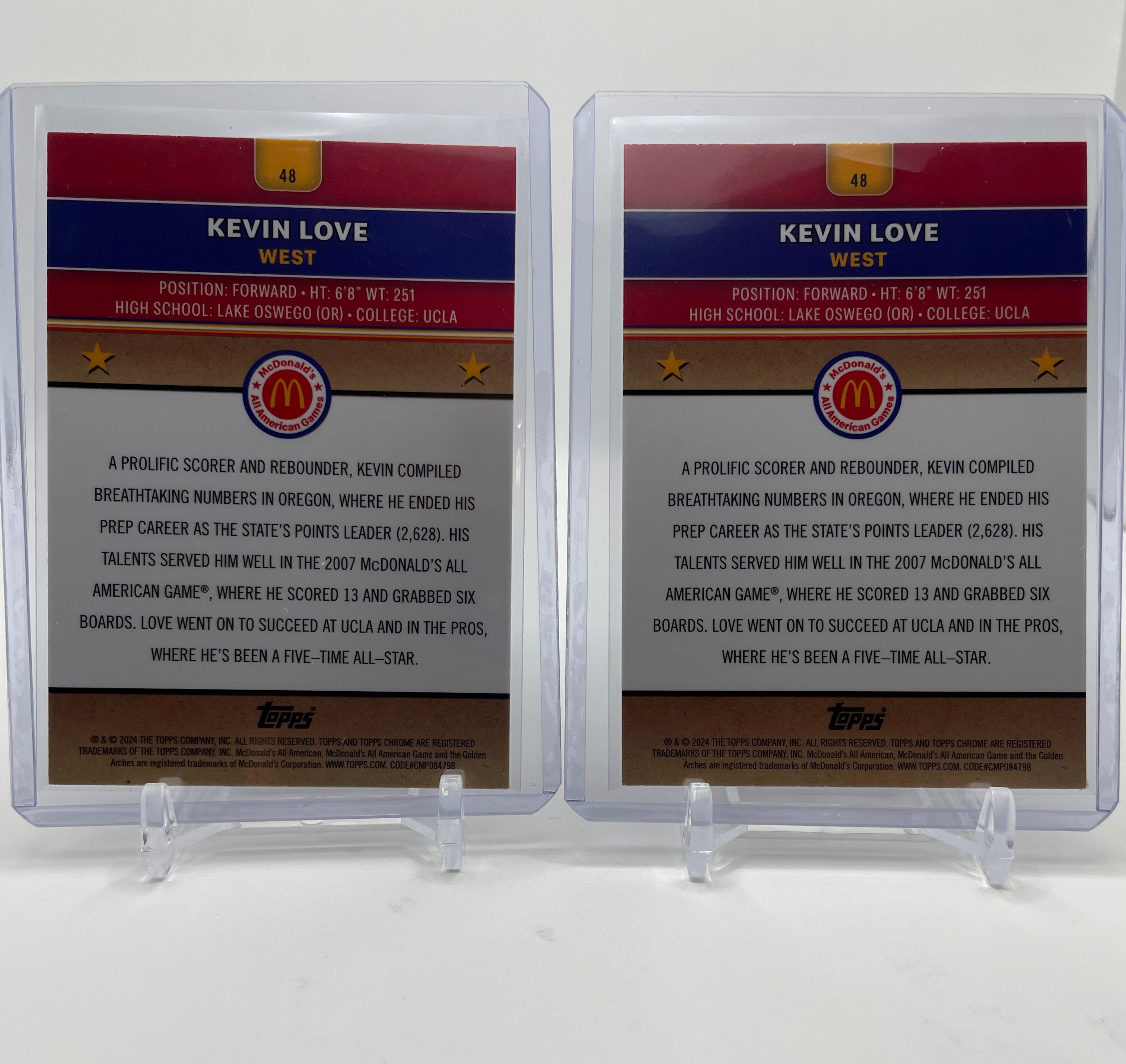 2024-25 Topps McDonald's Chrome Kevin Love Purple Refractor /99 Set (x2)