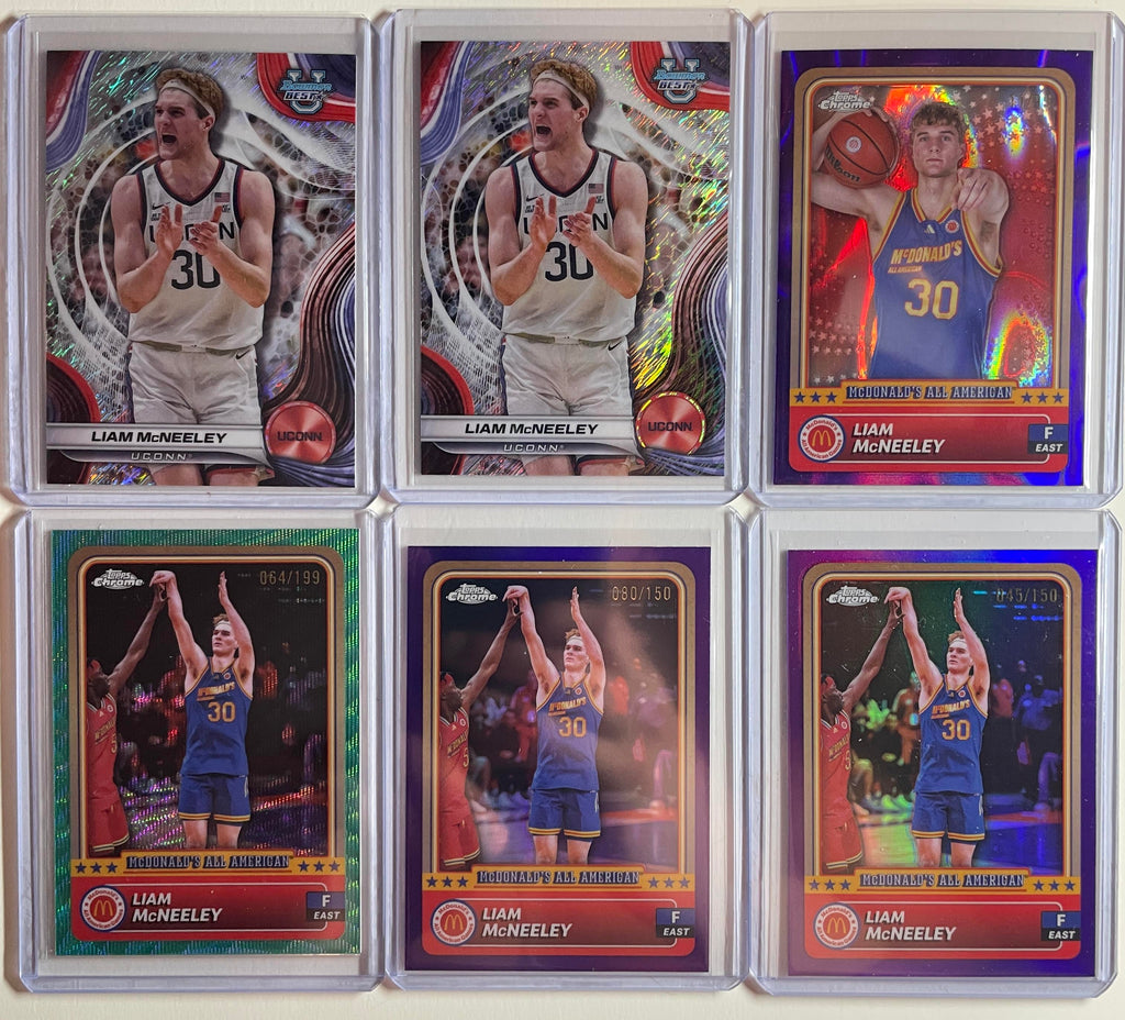 2024-25 Topps McDonald's Chrome Liam McNeeley Purple /99 /150 Set (x6)