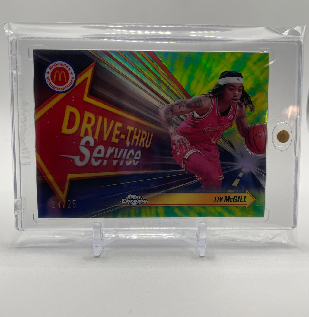 2024-25 Topps McDonald's Chrome Liv McGill Drive-Thru Tie-Dye Refractor /25