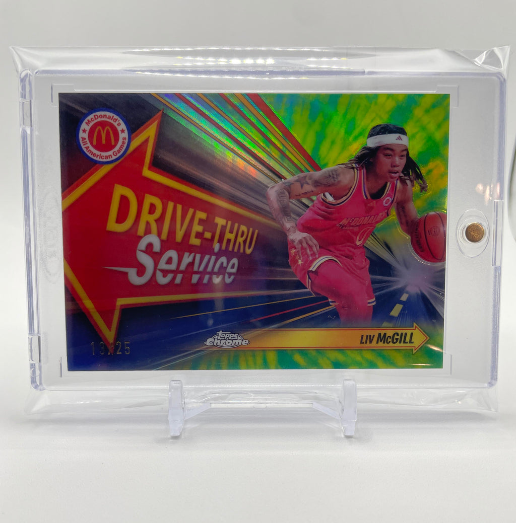 2024-25 Topps McDonald's Chrome Liv McGill Drive-Thru Tie-Dye Refractor /25