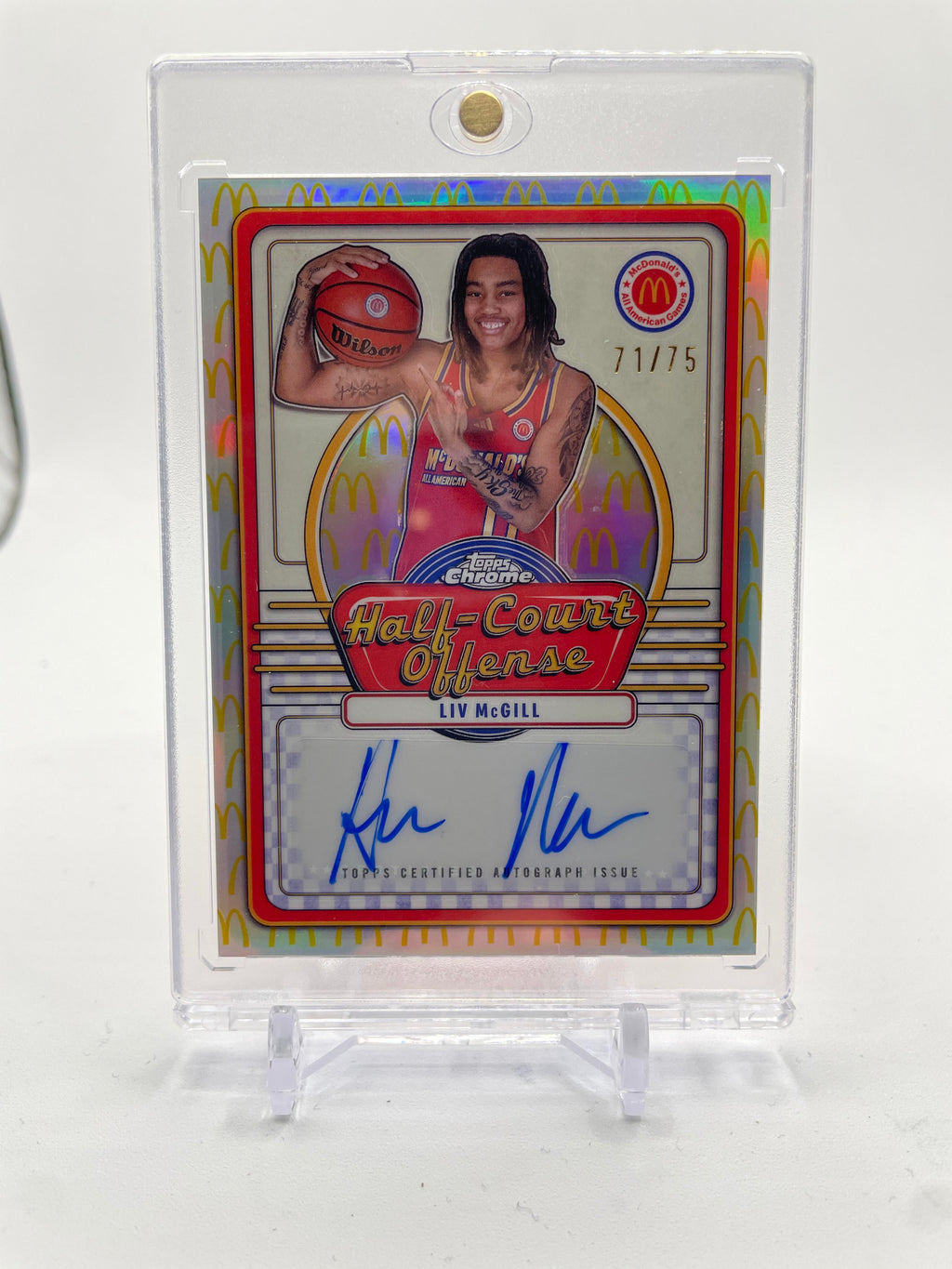 2024-25 Topps McDonald's Chrome Liv McGill Half Court Offense Refractor Auto /75