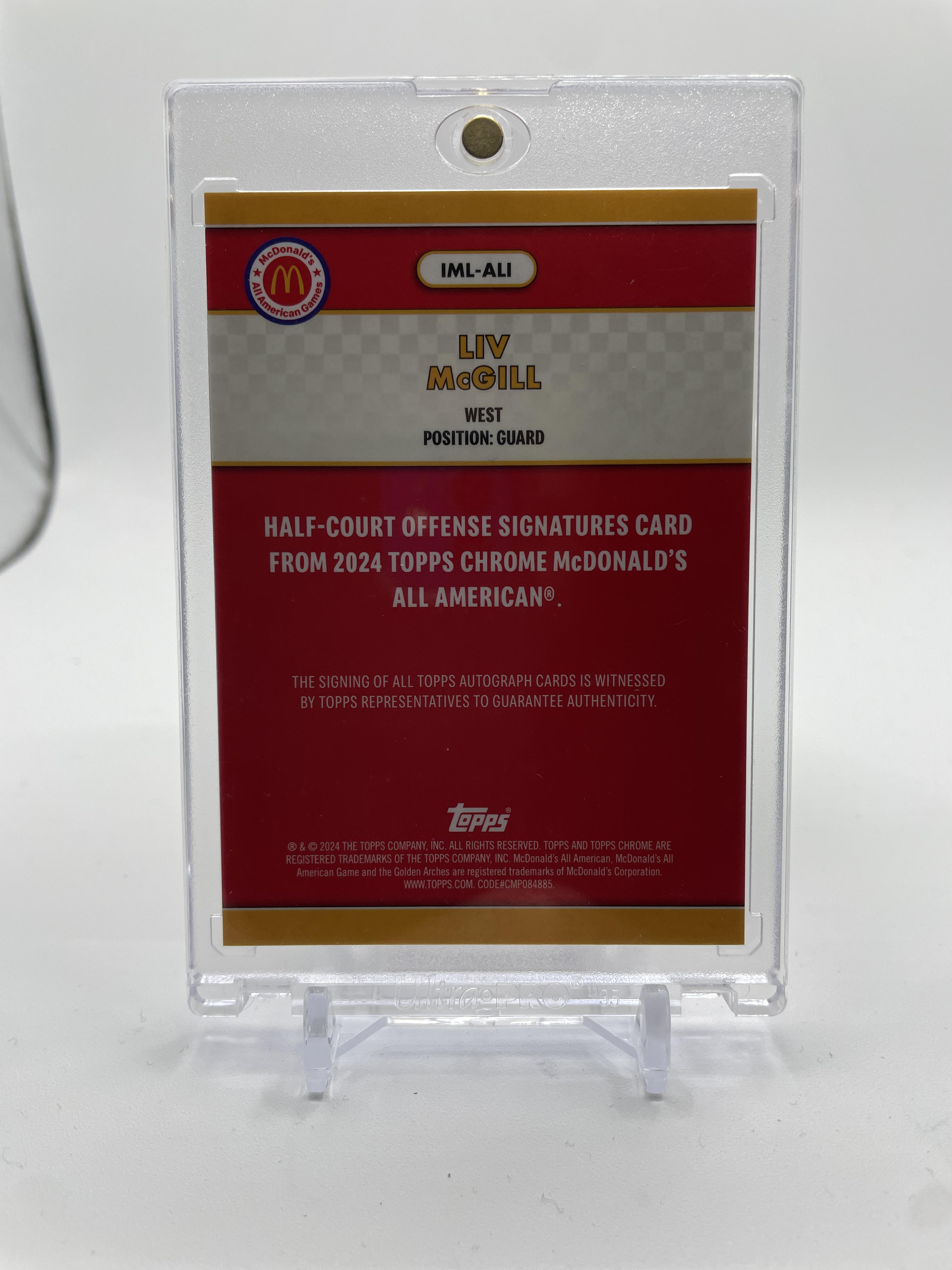 2024-25 Topps McDonald's Chrome Liv McGill Half Court Offense Refractor Auto /75