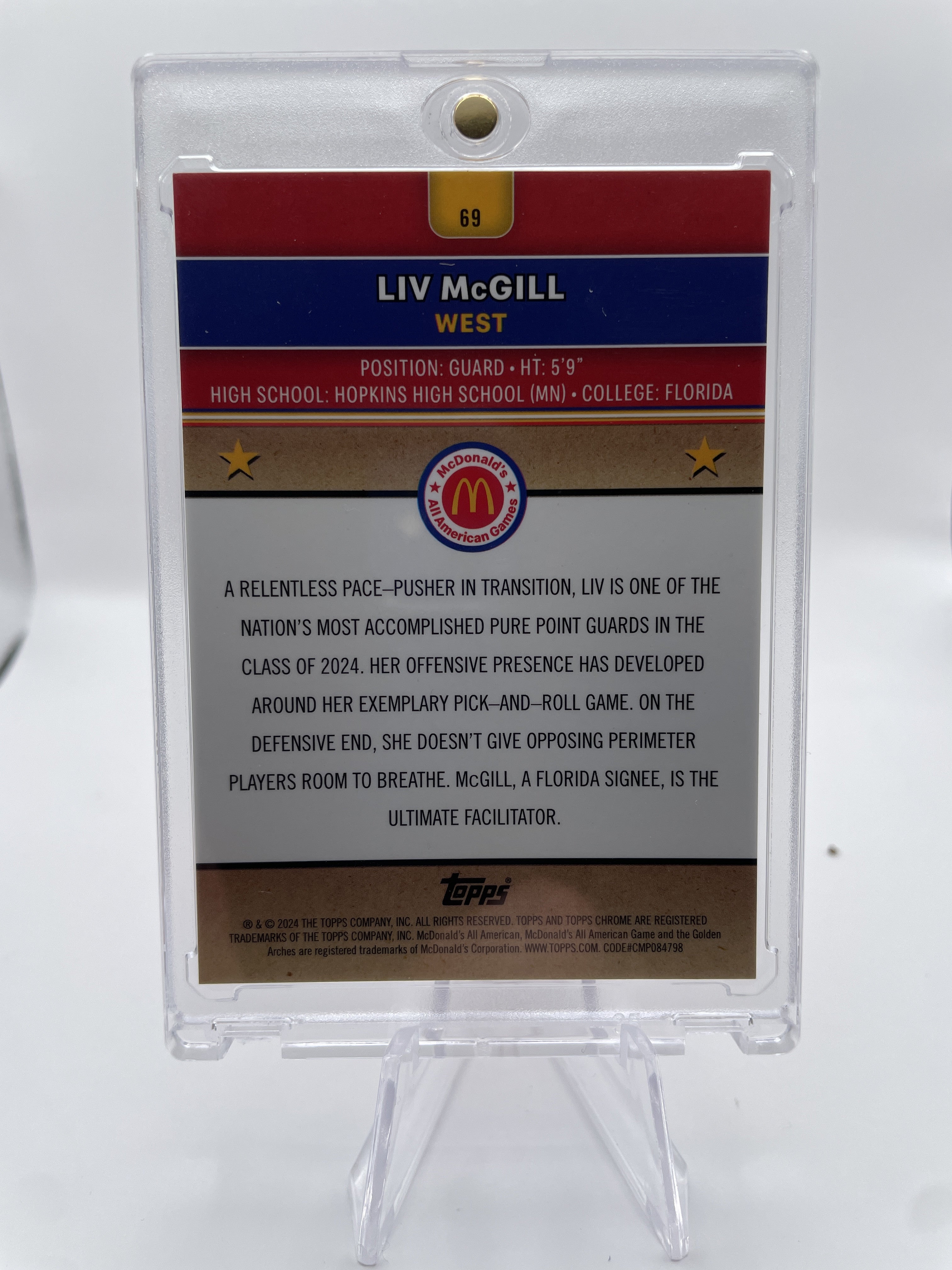 2024-25 Topps McDonald's Chrome Liv McGill Orange Refractor Rookie /35