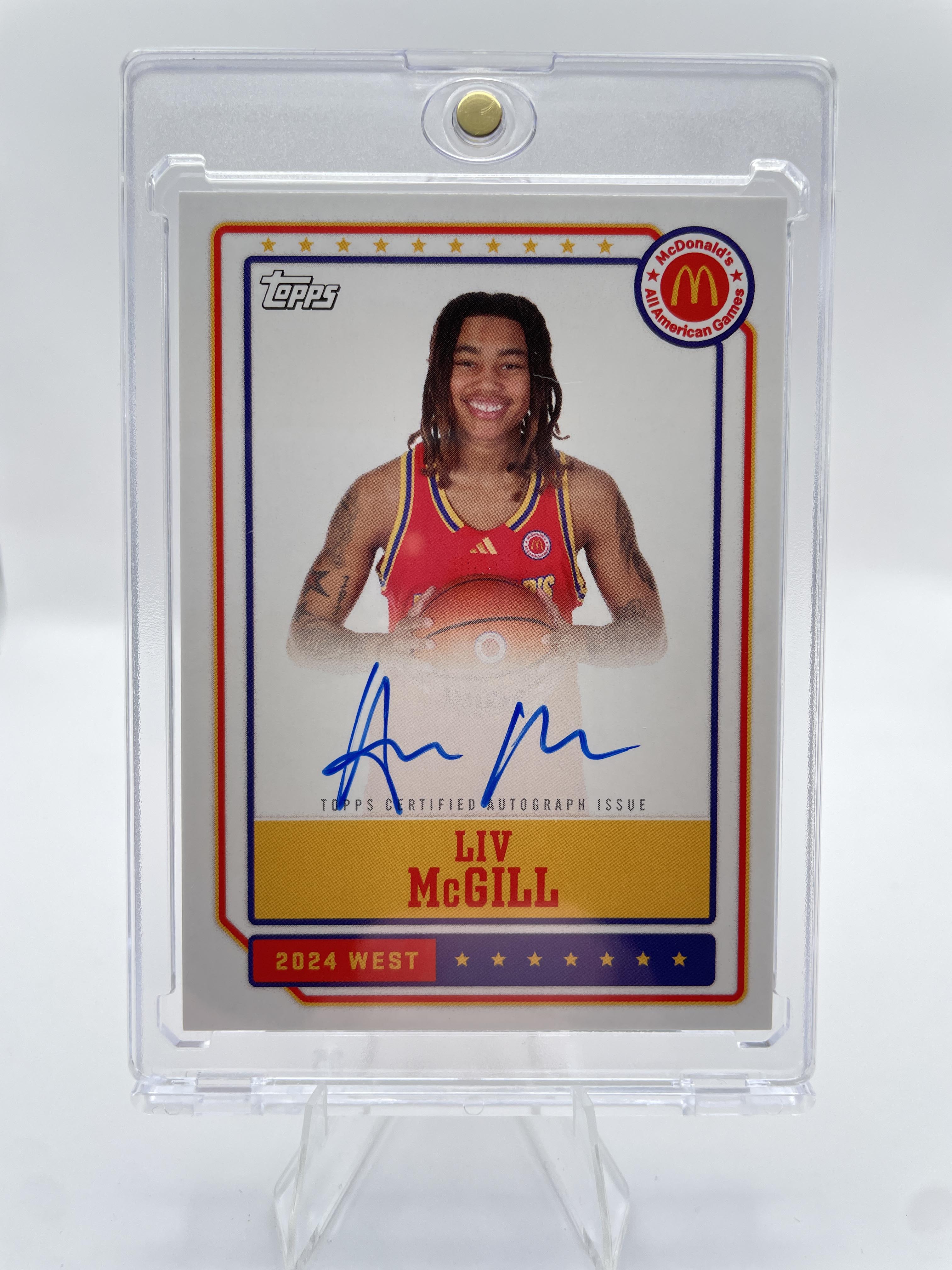 2024-25 Topps McDonald's Chrome Liv McGill Paper Game Day Auto SP