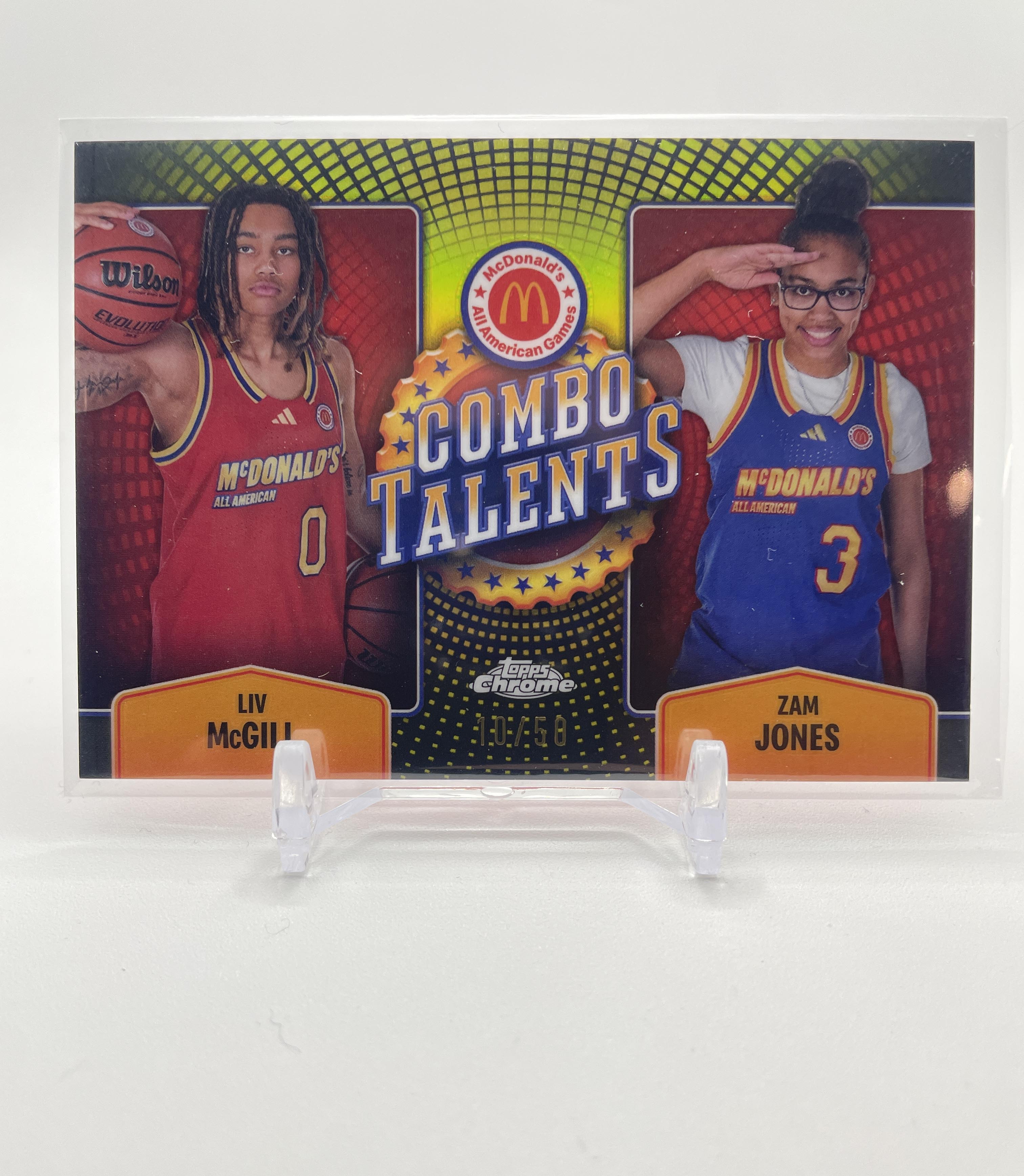 2024-25 Topps McDonald's Chrome Liv McGill Zam Jones Combo Gold Refractor /50