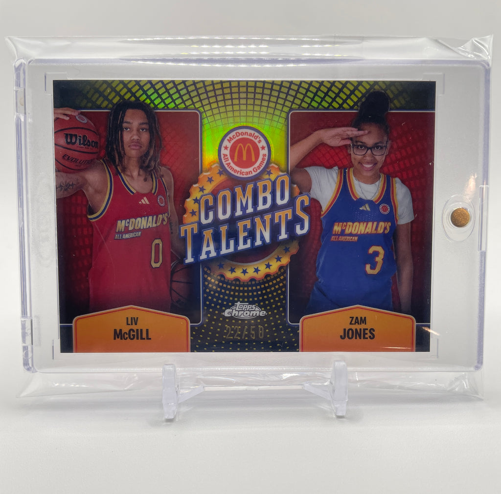 2024-25 Topps McDonald's Chrome Liv McGill Zam Jones Combo Gold Refractor /50