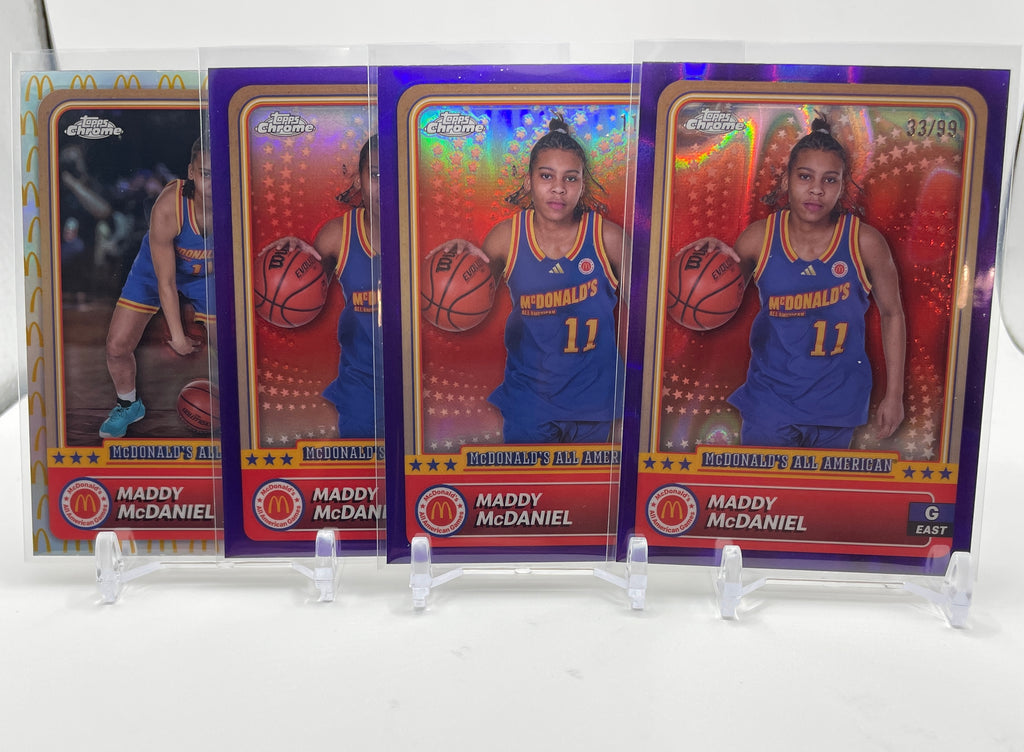 2024-25 Topps McDonald's Chrome Maddy McDaniel Purple /99 /150 Set (x4)