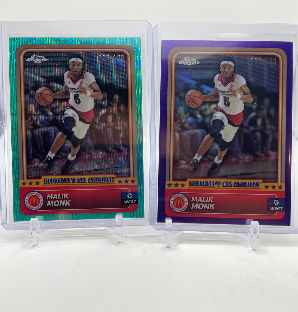 2024-25 Topps McDonald's Chrome Malik Monk Purple Refractor /150 + Aqua /199