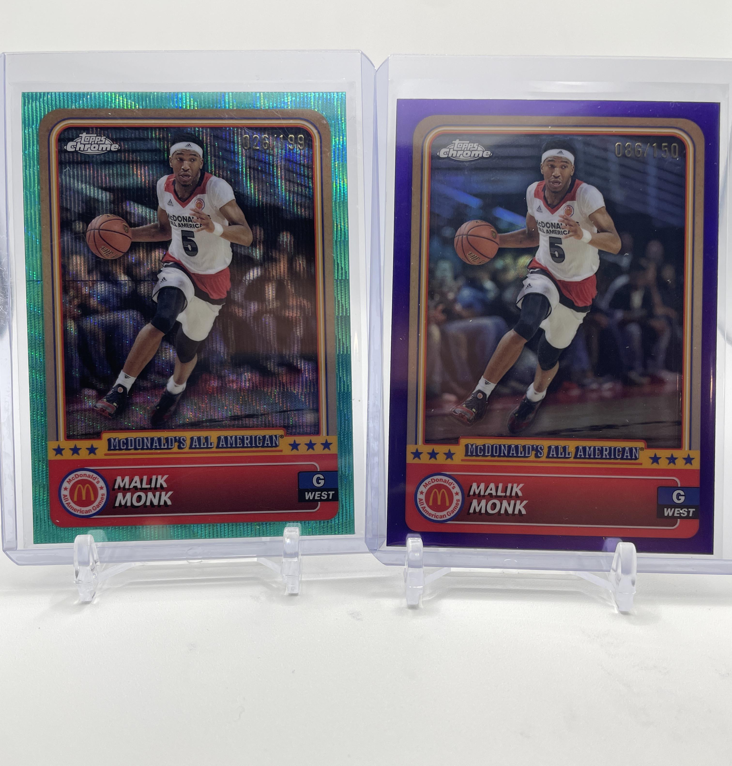 2024-25 Topps McDonald's Chrome Malik Monk Purple Refractor /150 + Aqua /199