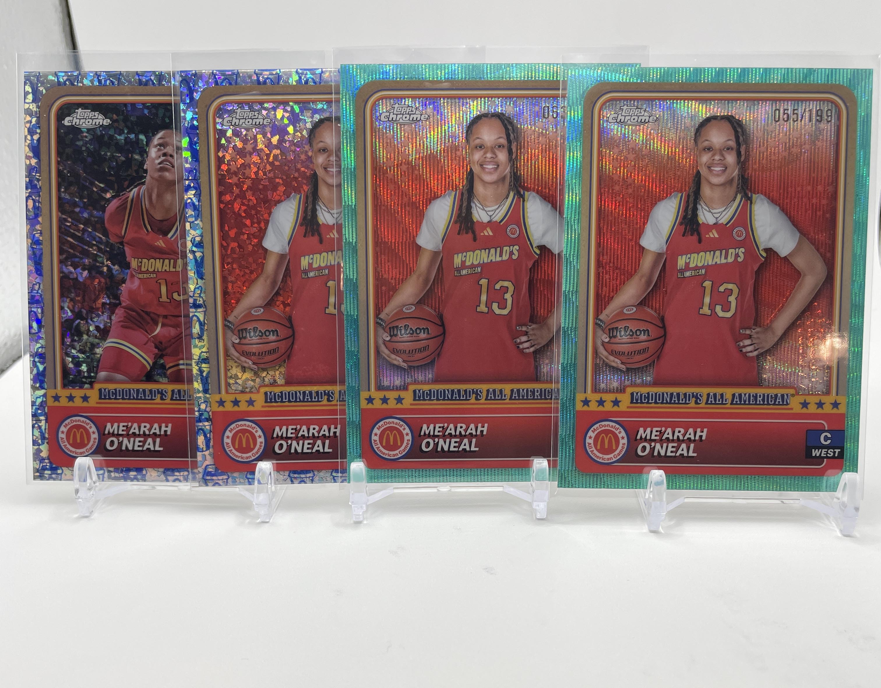 2024-25 Topps McDonald's Chrome Me'Arrah O'Neal Aqua /199 McFlurry SP Set (x4)
