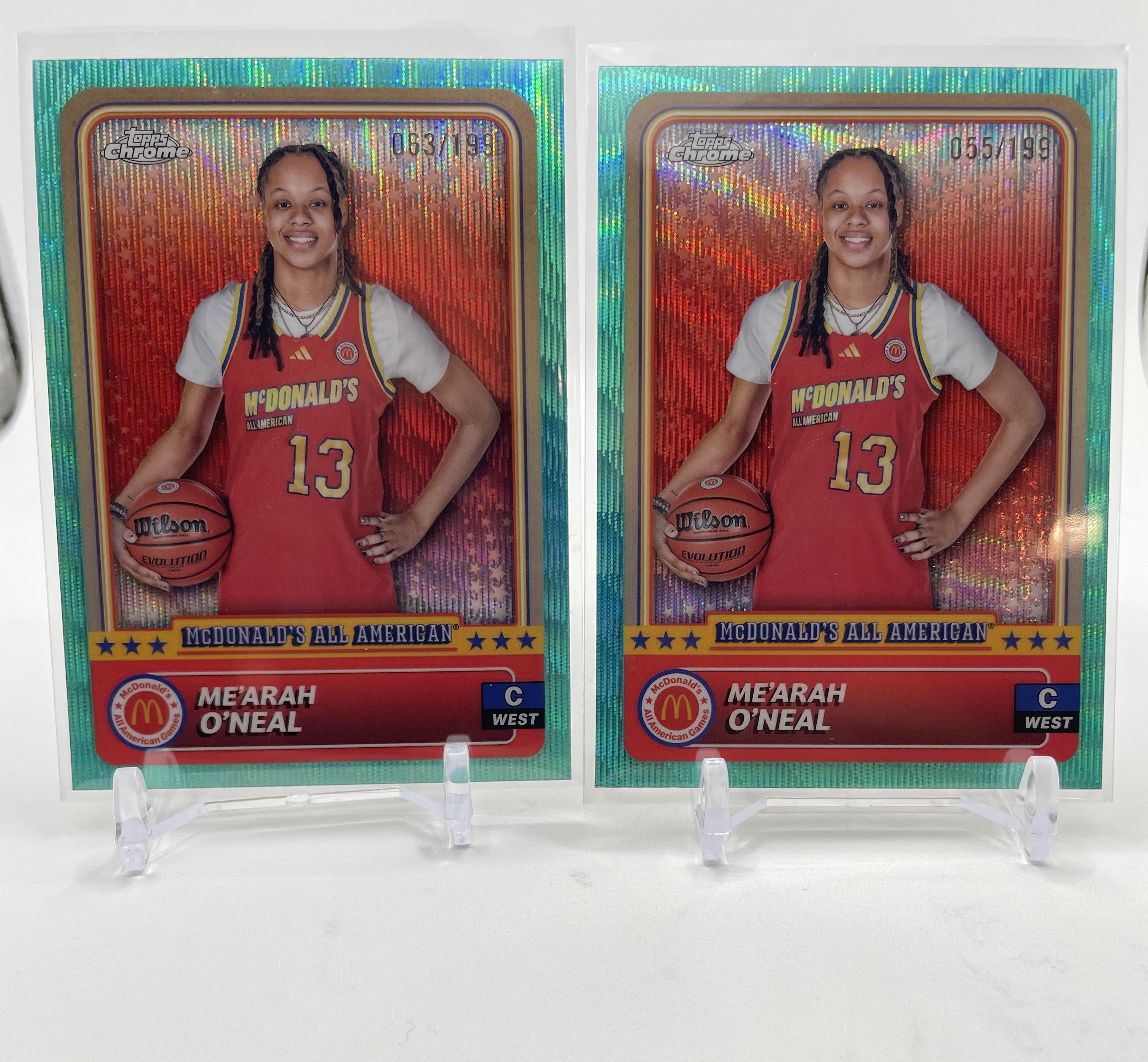 2024-25 Topps McDonald's Chrome Me'Arrah O'Neal Aqua /199 McFlurry SP Set (x4)