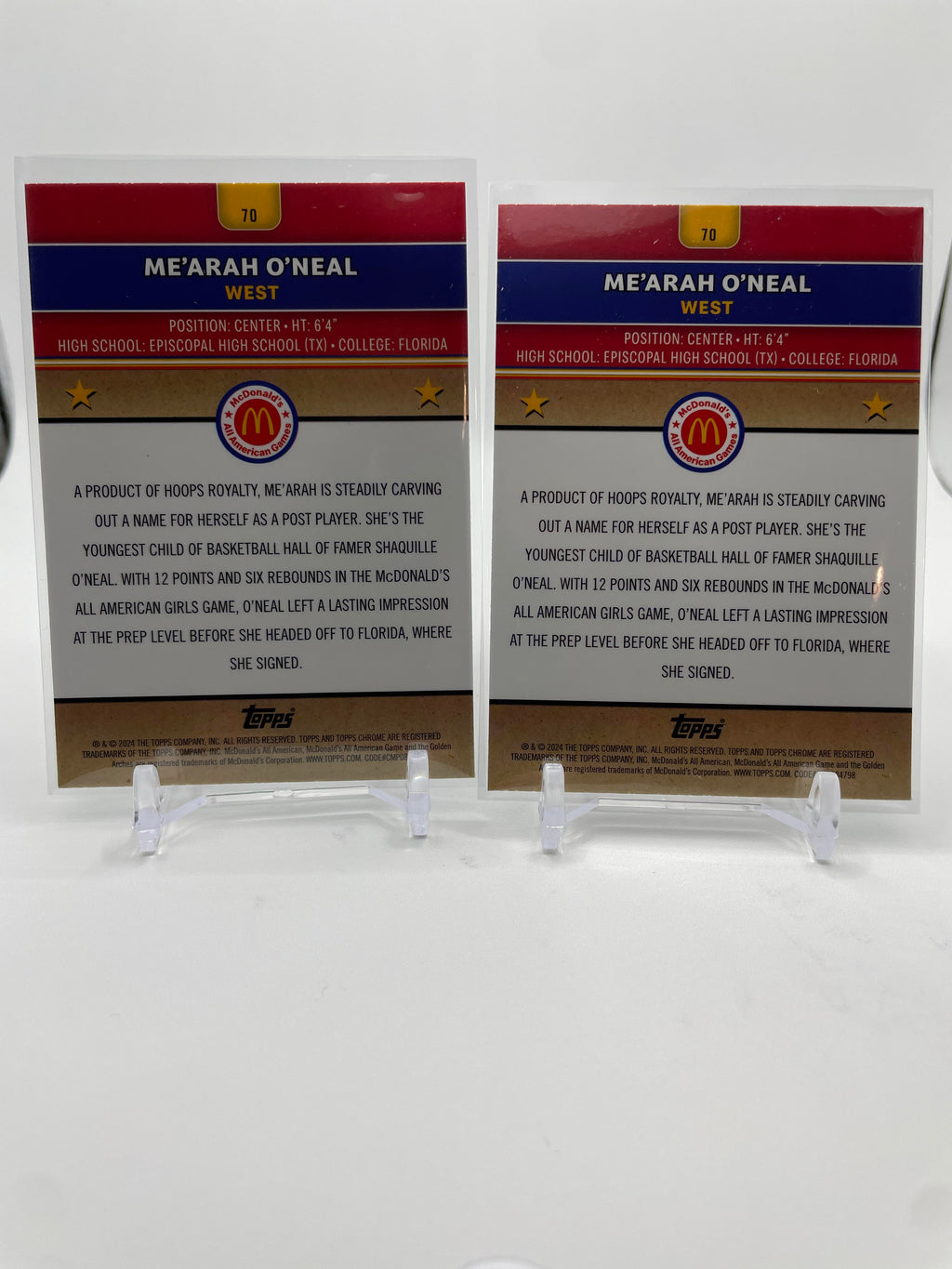 2024-25 Topps McDonald's Chrome Me'Arrah O'Neal Aqua /199 McFlurry SP Set (x4)