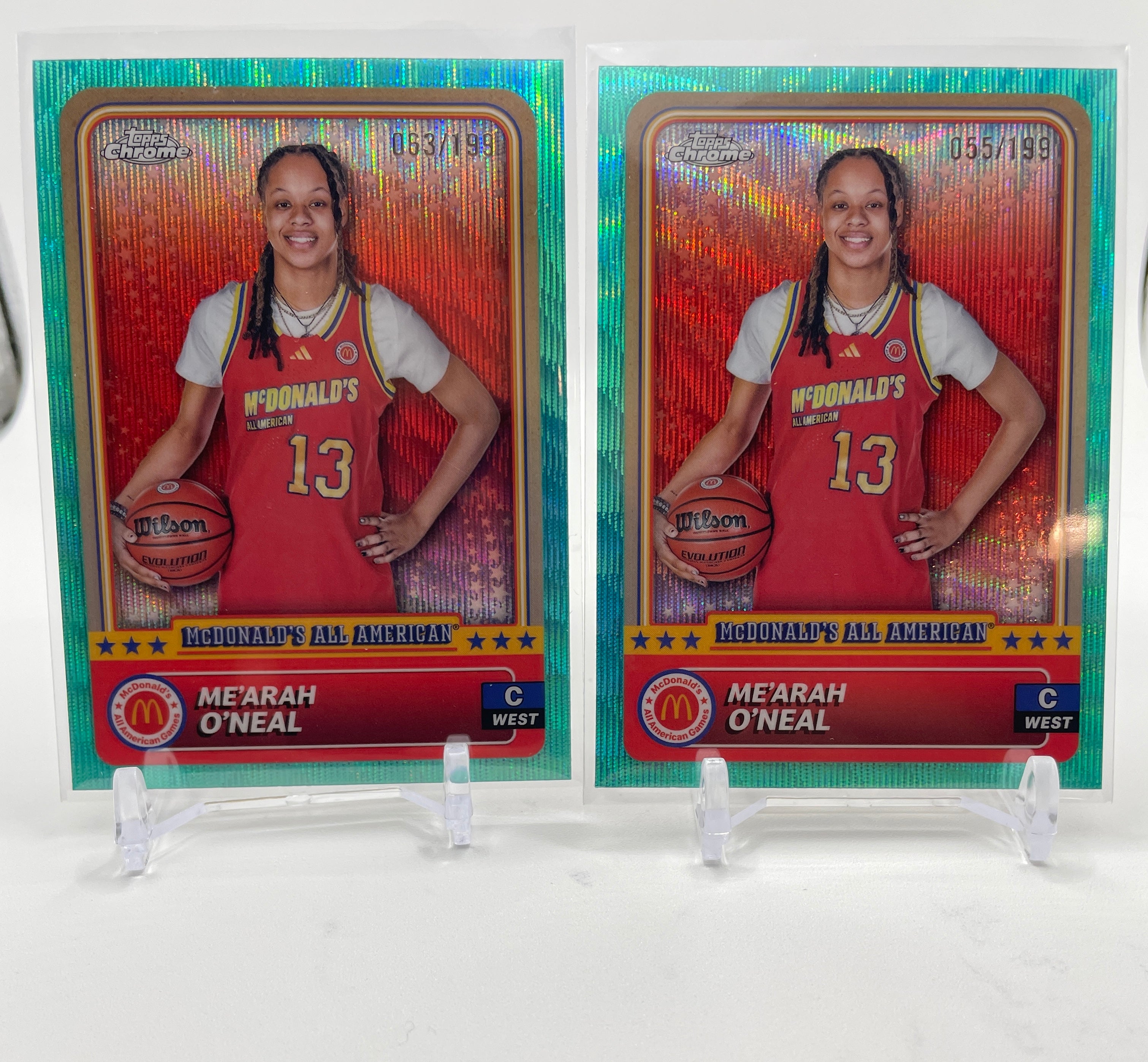2024-25 Topps McDonald's Chrome Me'Arrah O'Neal Aqua /199 McFlurry SP Set (x4)