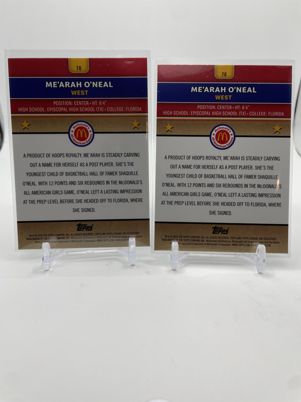 2024-25 Topps McDonald's Chrome Me'Arrah O'Neal Aqua /199 McFlurry SP Set (x4)