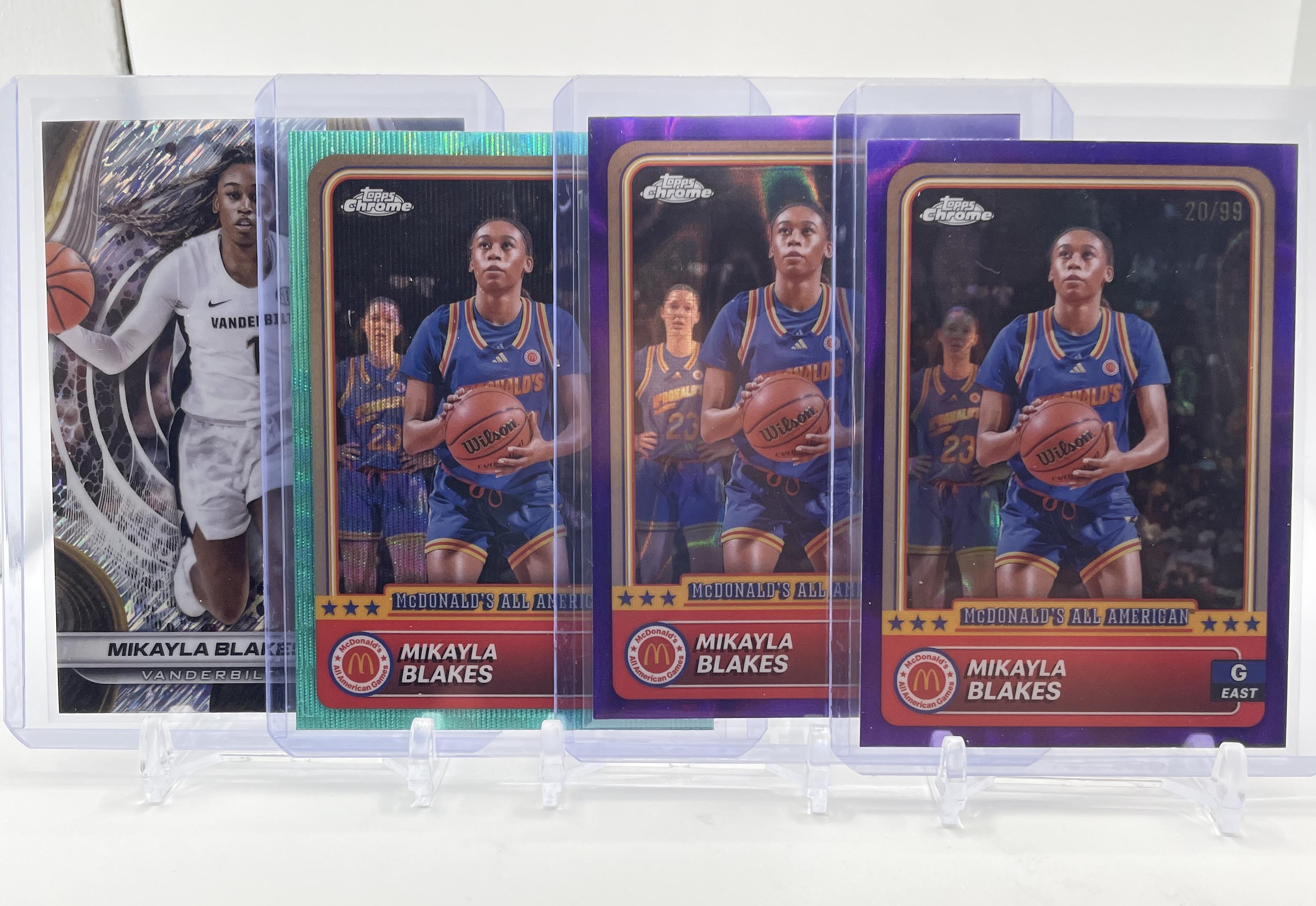 2024-25 Topps McDonald's Chrome Mikayla Blakes Purple /99 Aqua /199 Set (x4)