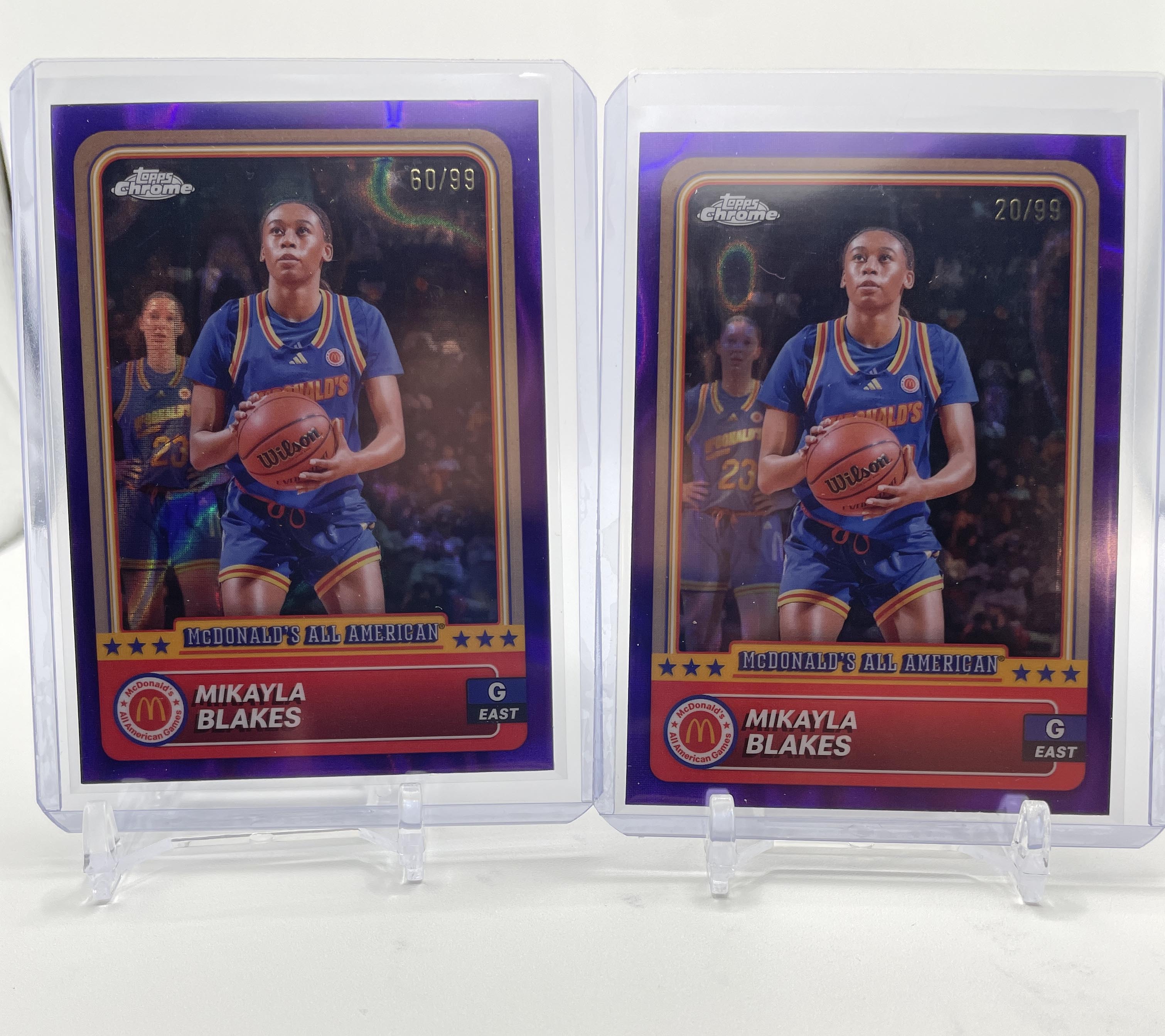 2024-25 Topps McDonald's Chrome Mikayla Blakes Purple /99 Aqua /199 Set (x4)