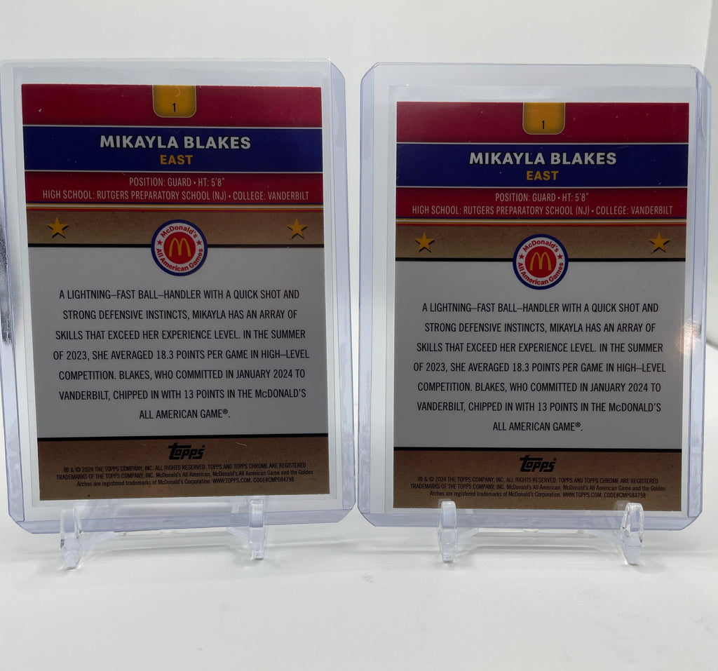 2024-25 Topps McDonald's Chrome Mikayla Blakes Purple /99 Aqua /199 Set (x4)