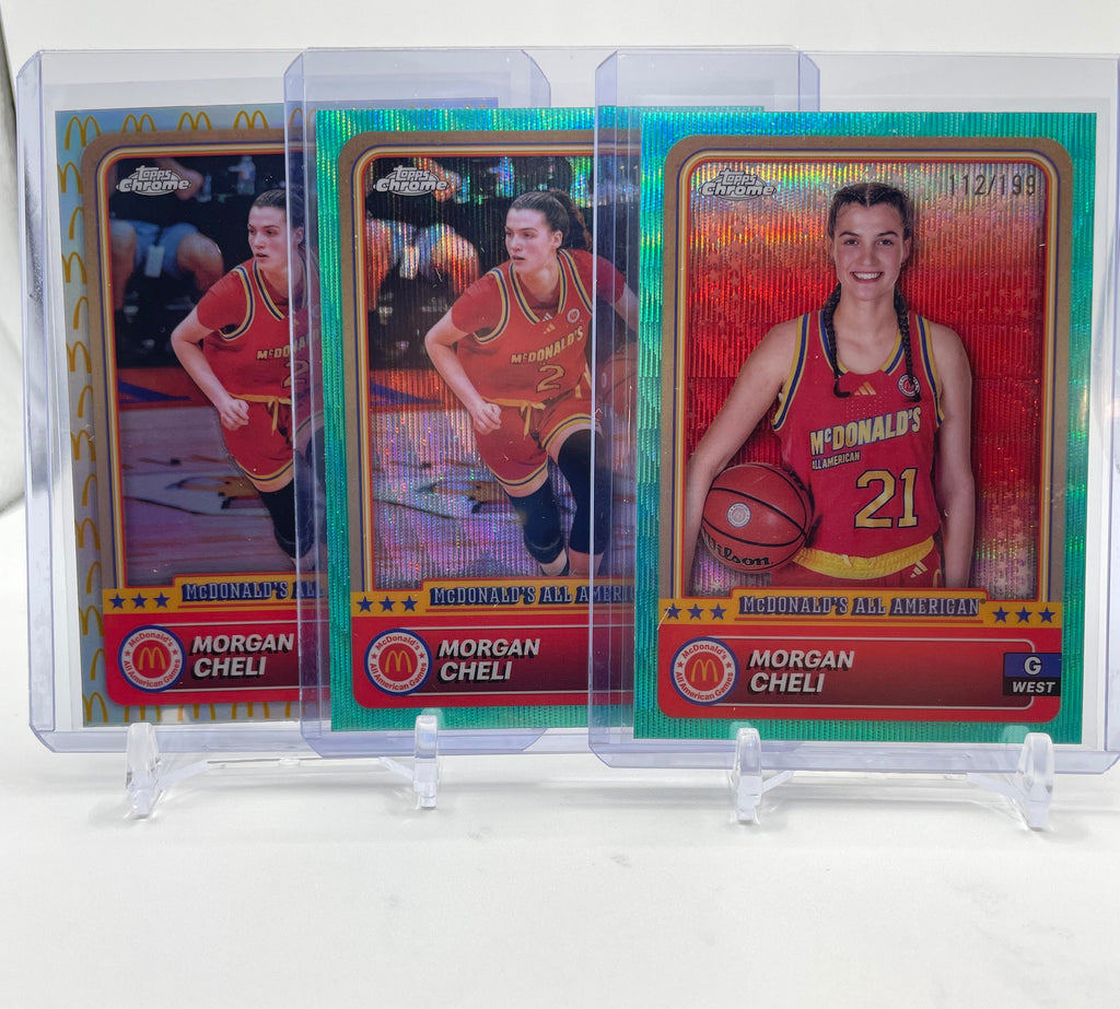 2024-25 Topps McDonald's Chrome Morgan Cheli Aqua /199 + Logo SP Set (x3)