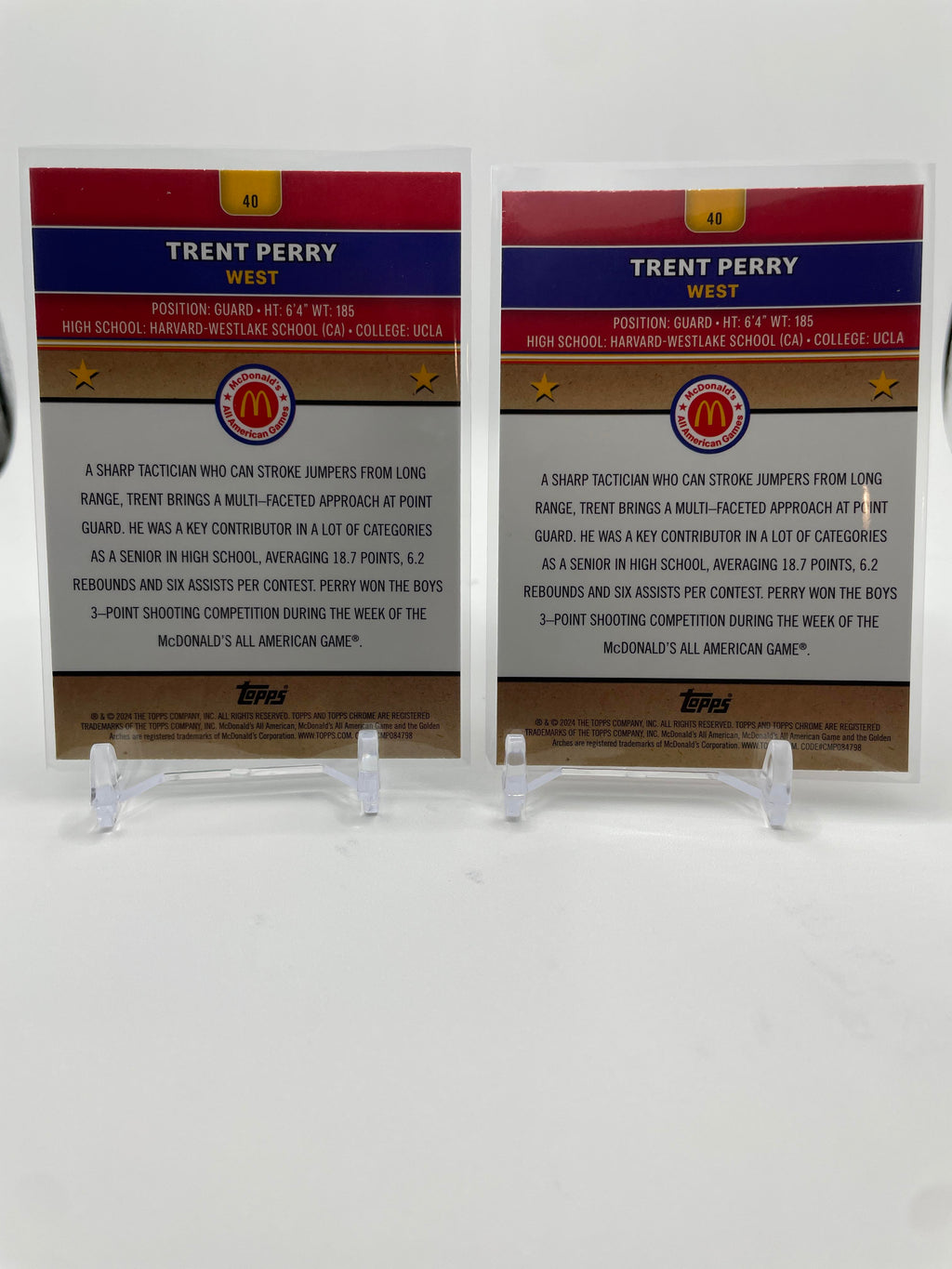 2024-25 Topps McDonald's Chrome Trent Perry Aqua Refractor /199 + Logo SP