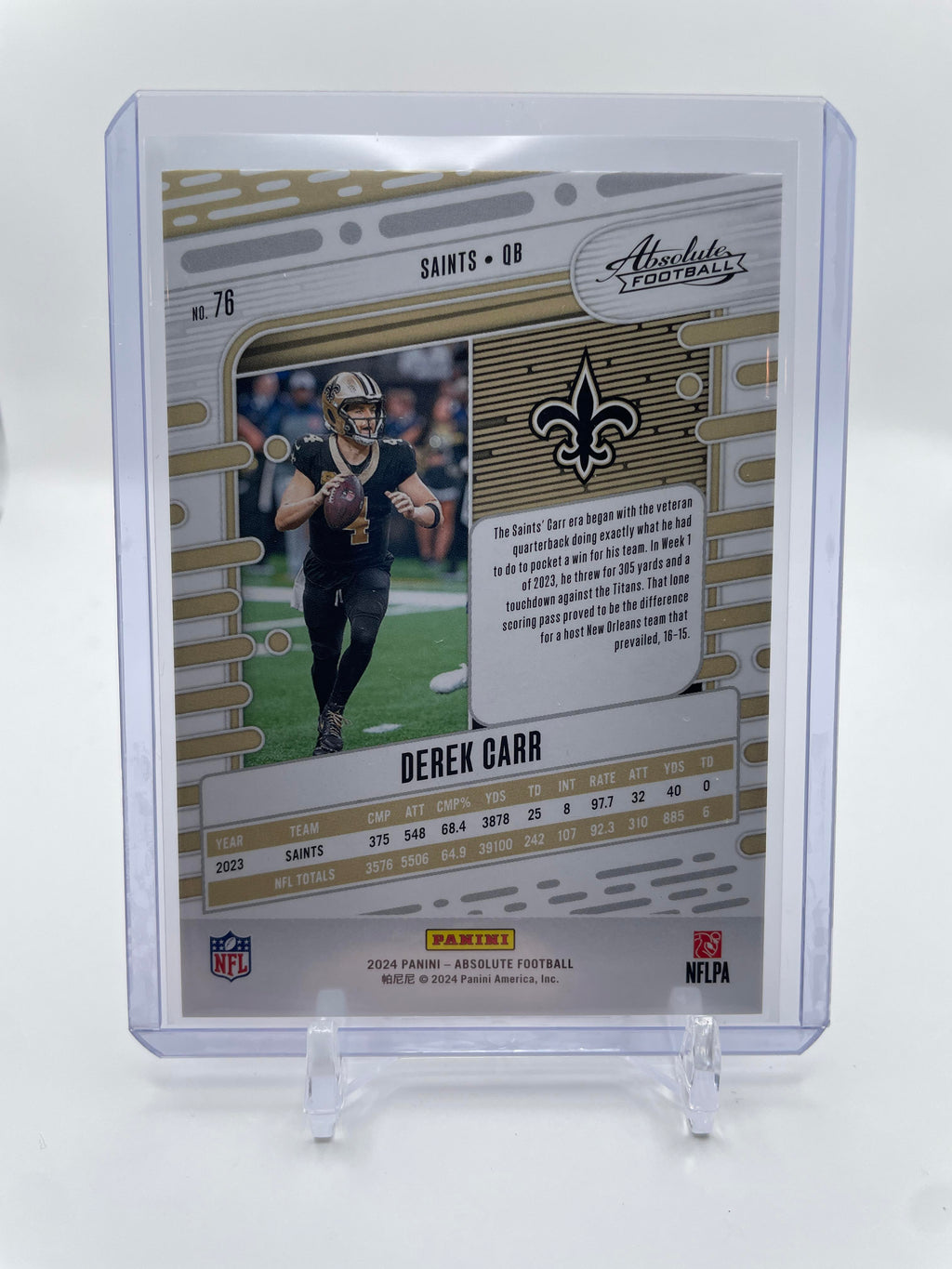 2024 Panini Absolute Football Derek Carr Orange Mosaic /299 #76
