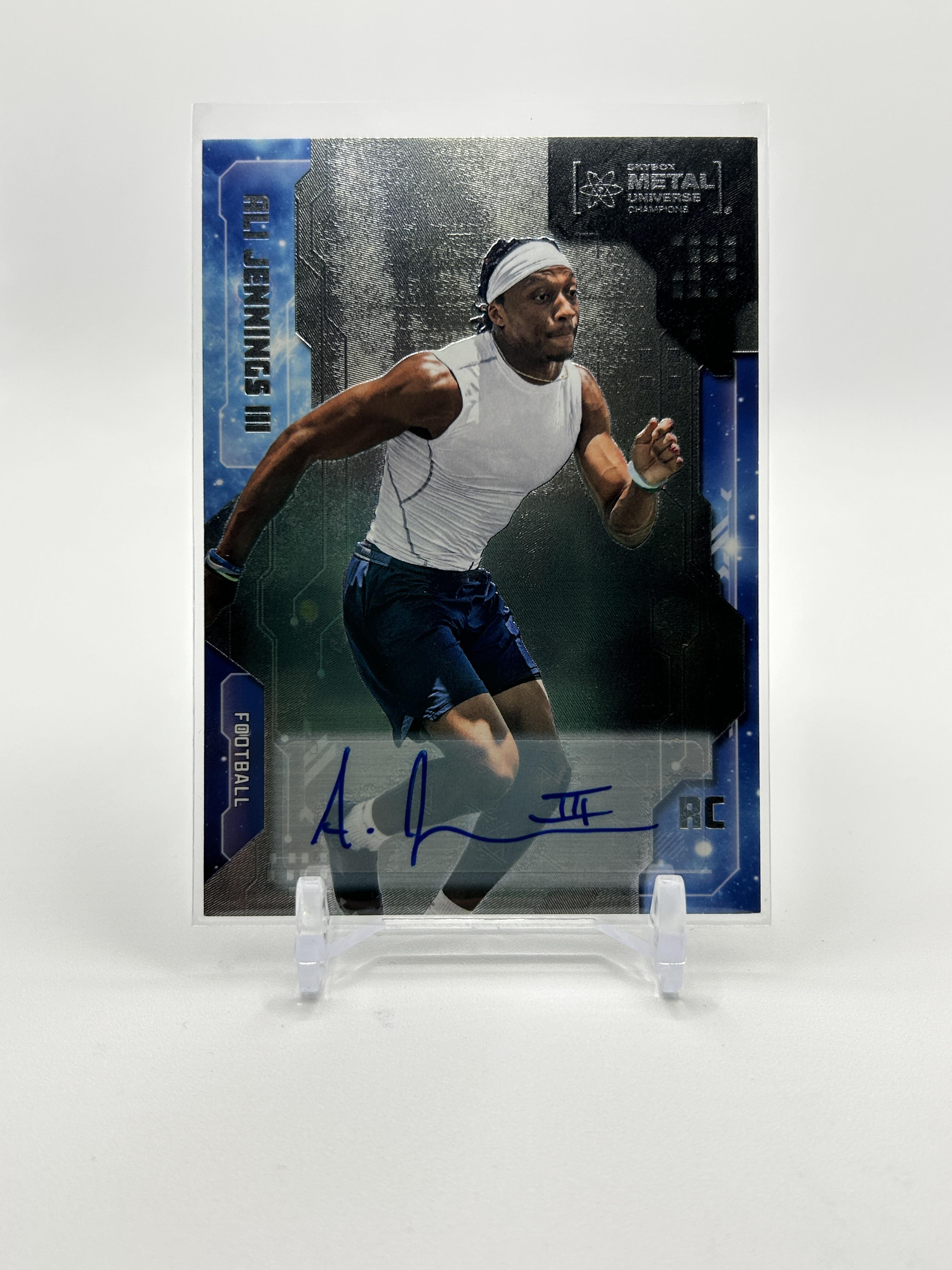 2024 Skybox Metal Universe Champions Ali Jennings III Rookie Auto