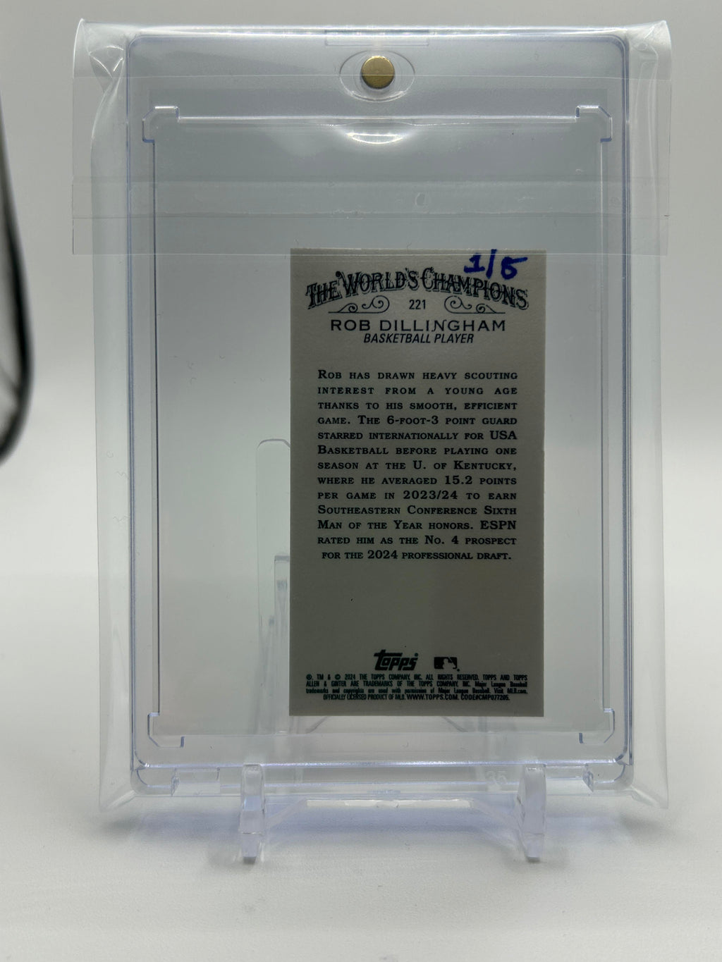 2024 Topps Allen & Ginter Rob Dillingham Red Mini Hand Numbered Rookie 1/5