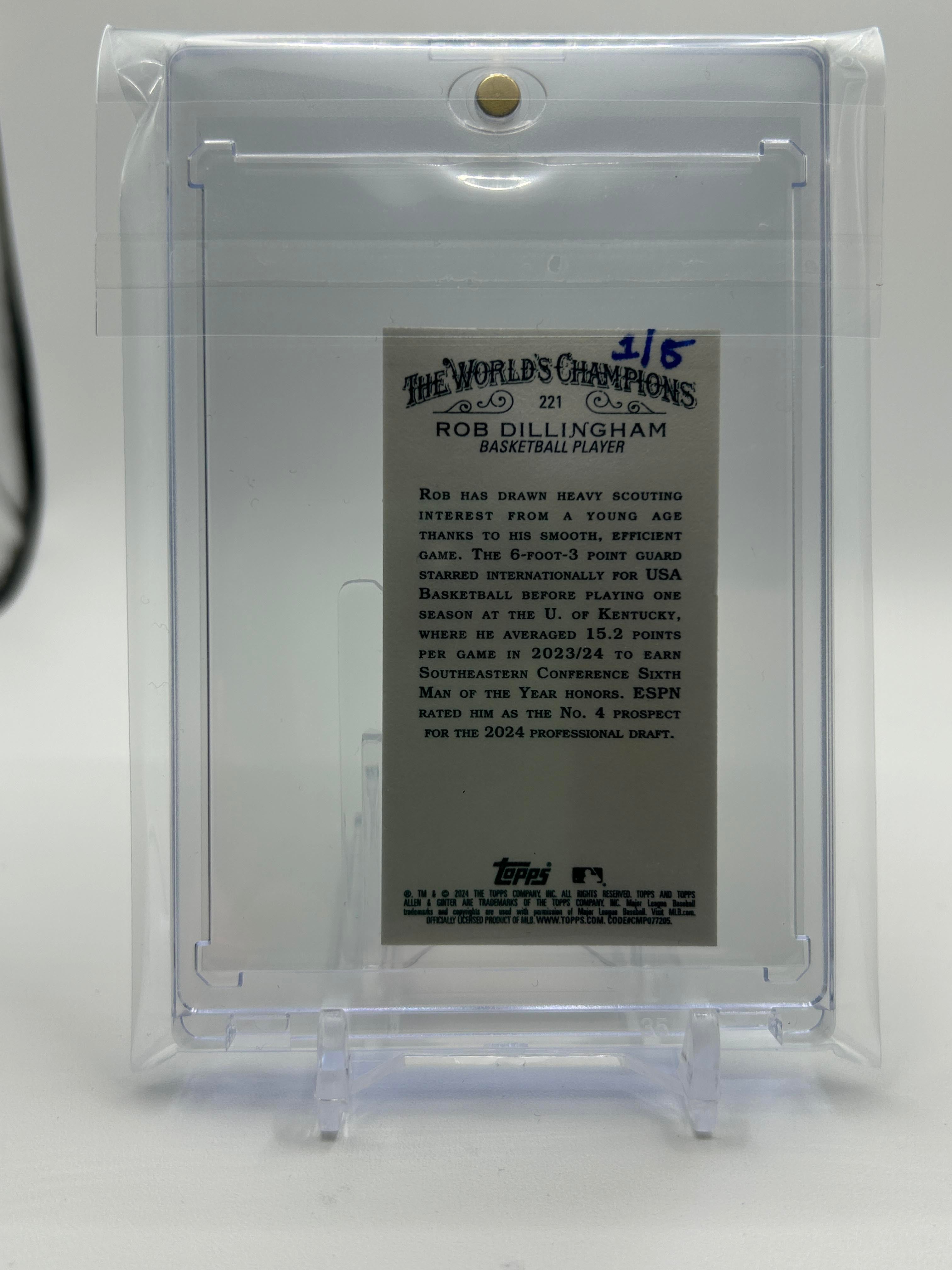 2024 Topps Allen & Ginter Rob Dillingham Red Mini Hand Numbered Rookie 1/5