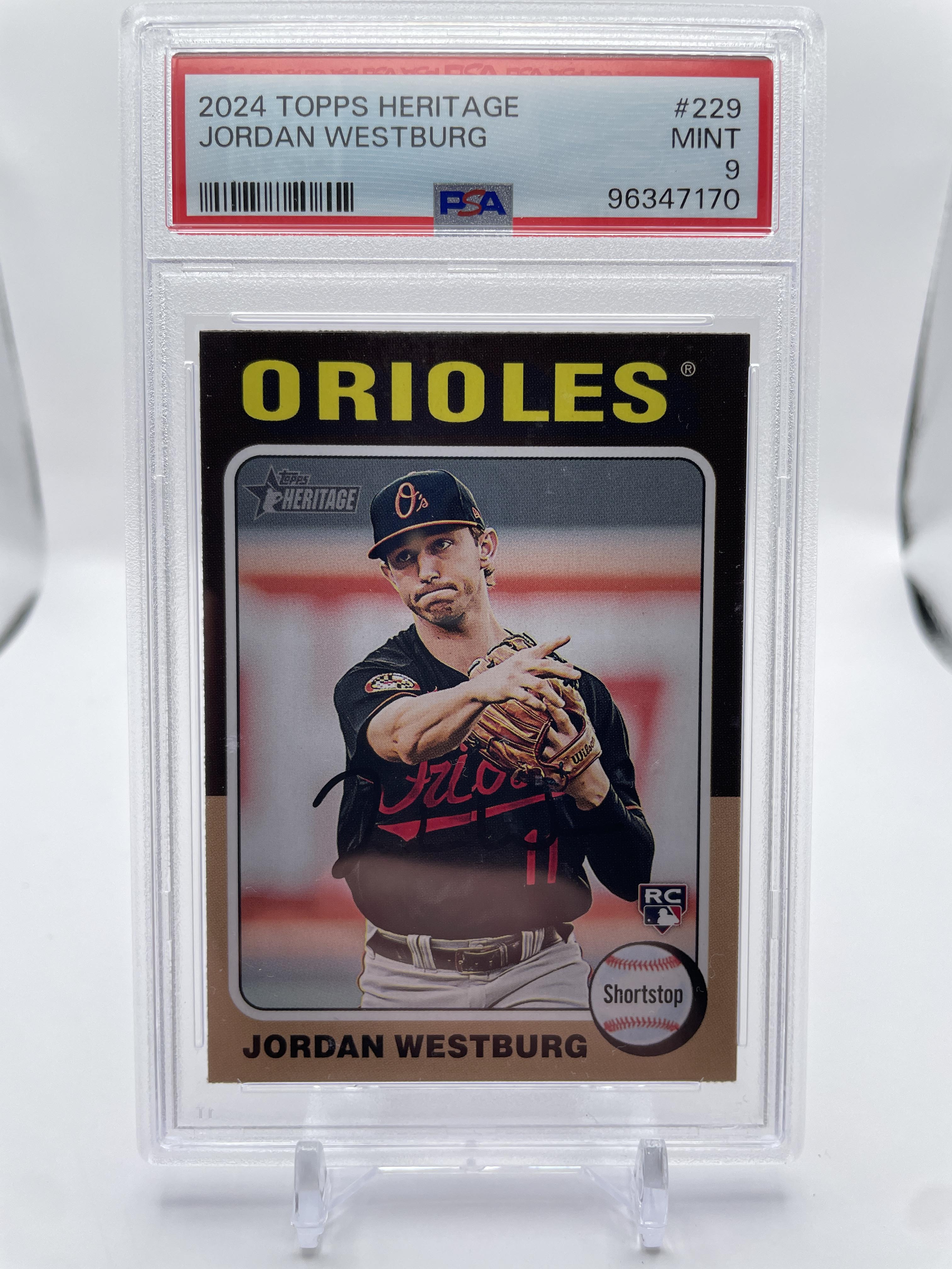 2024 Topps Heritage Jordan Westburg Rookie #229 PSA 9 Mint