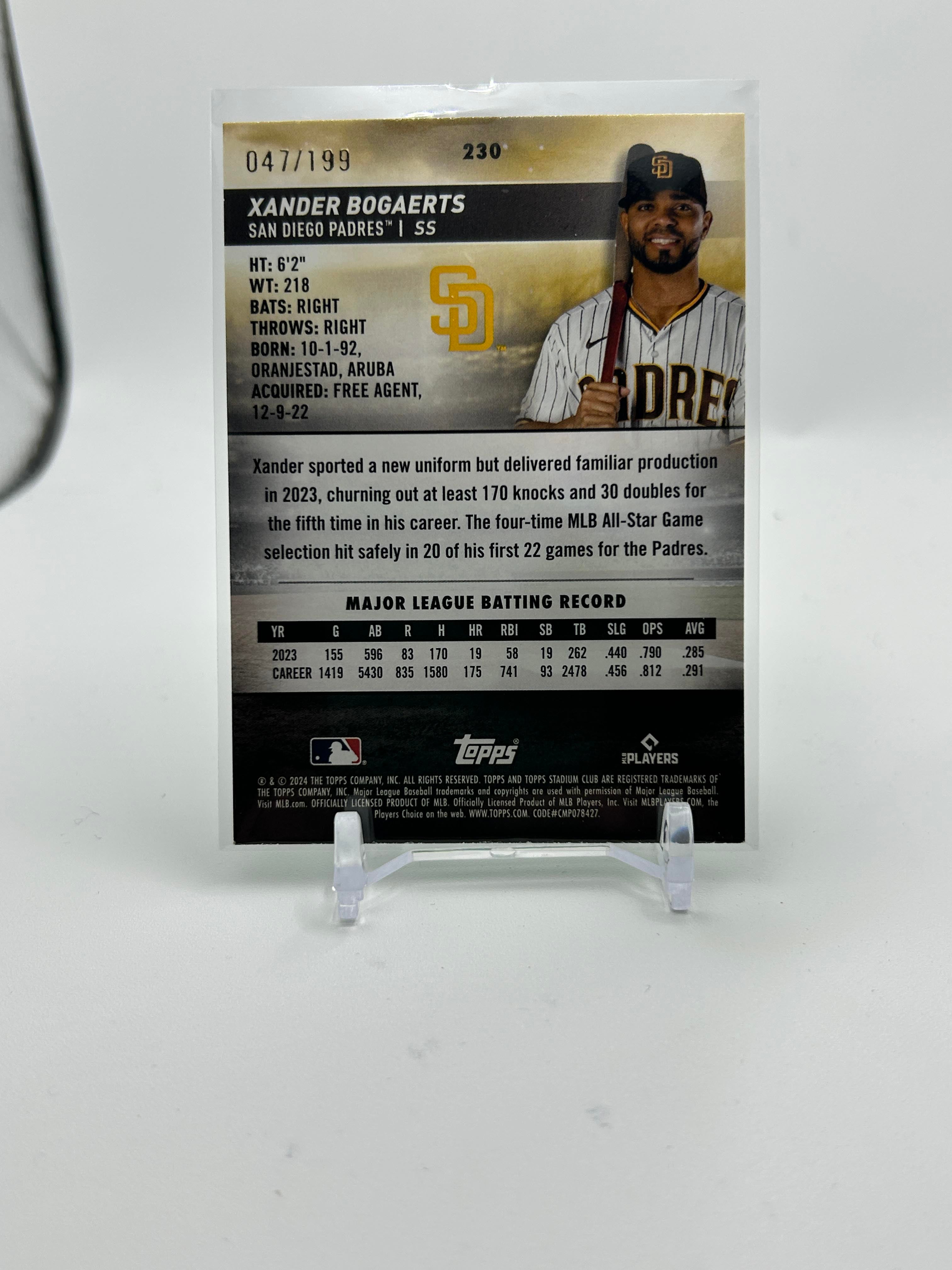 2024 Topps Stadium Club Xander Bogaerts Green Parallel /199