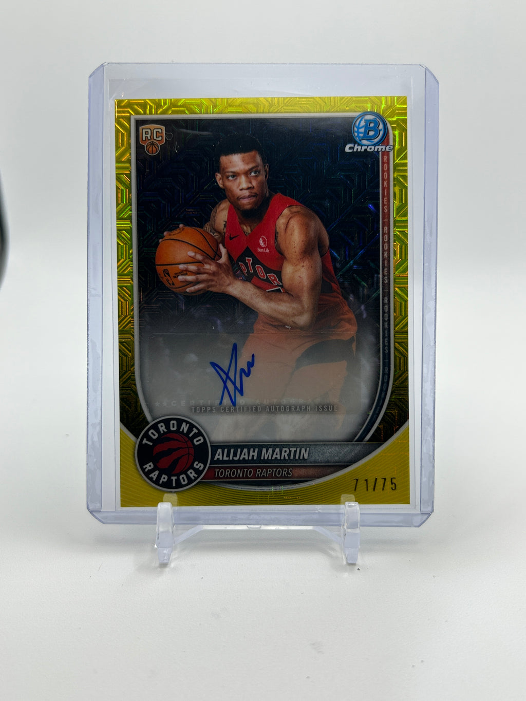 2025-26 Bowman Chrome Alijah Martin Yellow Refractor Rookie Auto /75