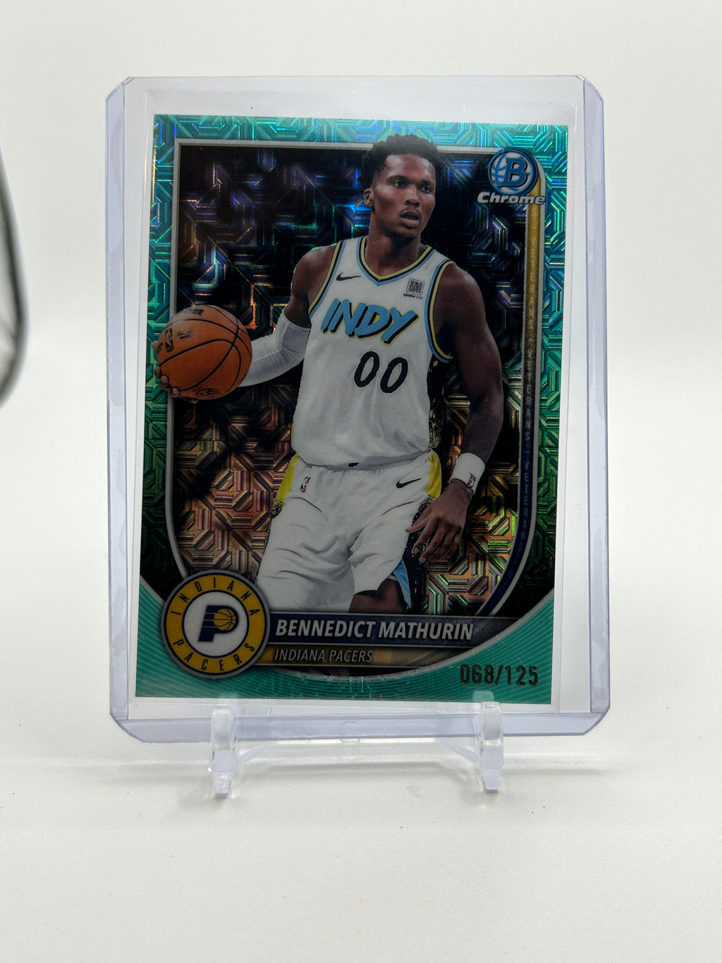 2025-26 Bowman Chrome Bennedict Mathurin Aqua Refractor /125