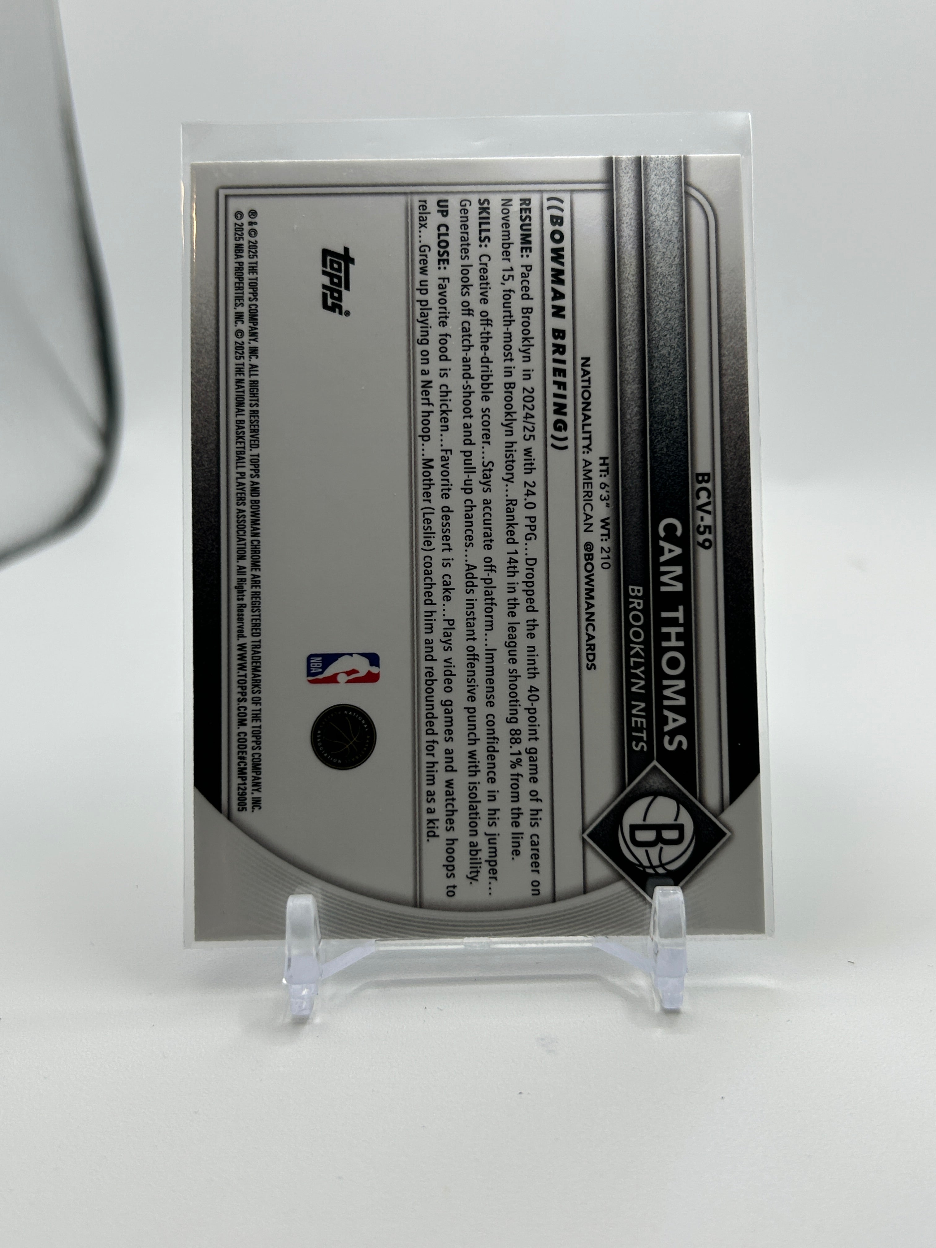 2025-26 Bowman Chrome Cam Thomas Purple Refractor /250