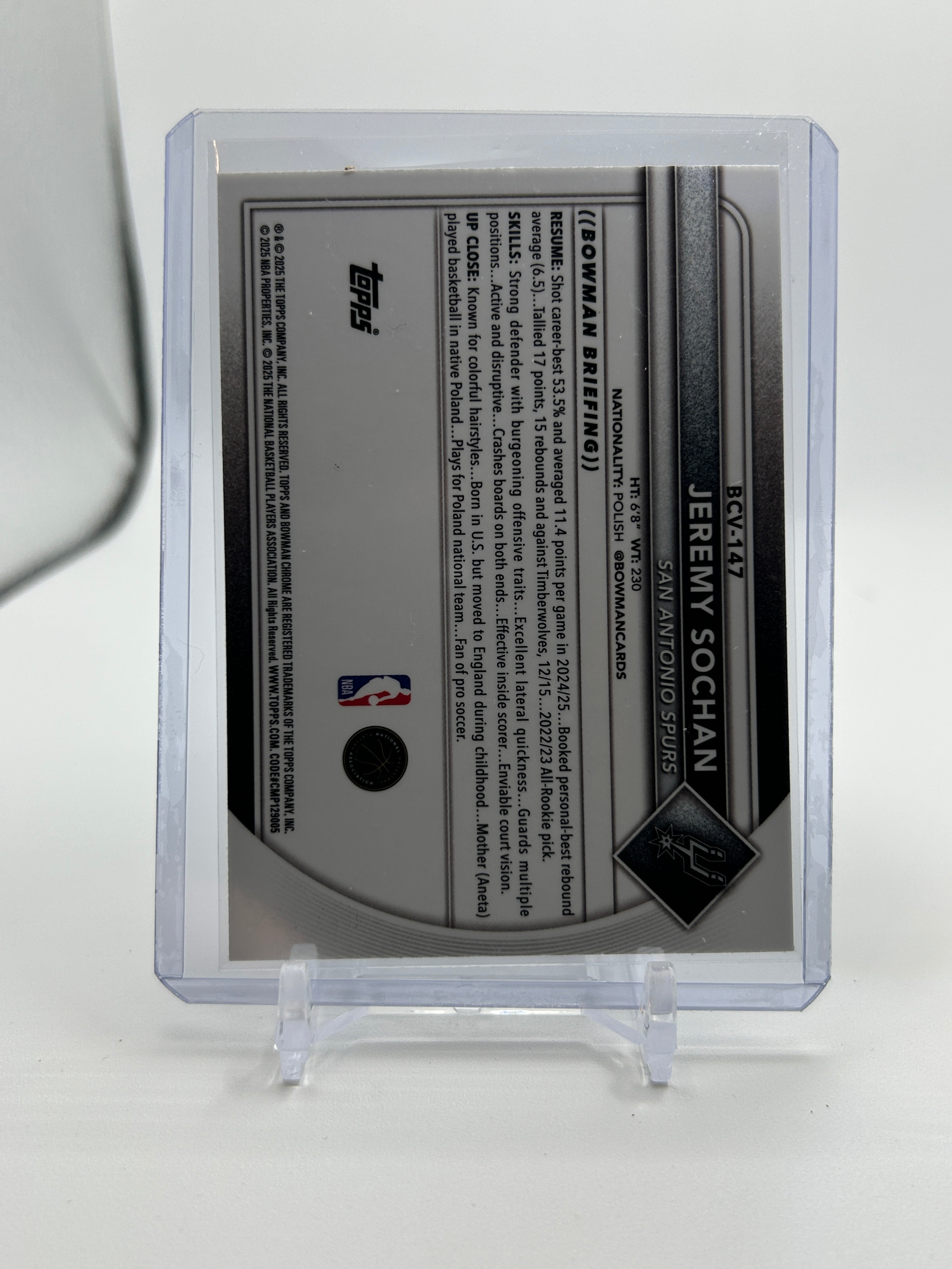 2025-26 Bowman Chrome Jeremy Sochan Lava Refractor /399