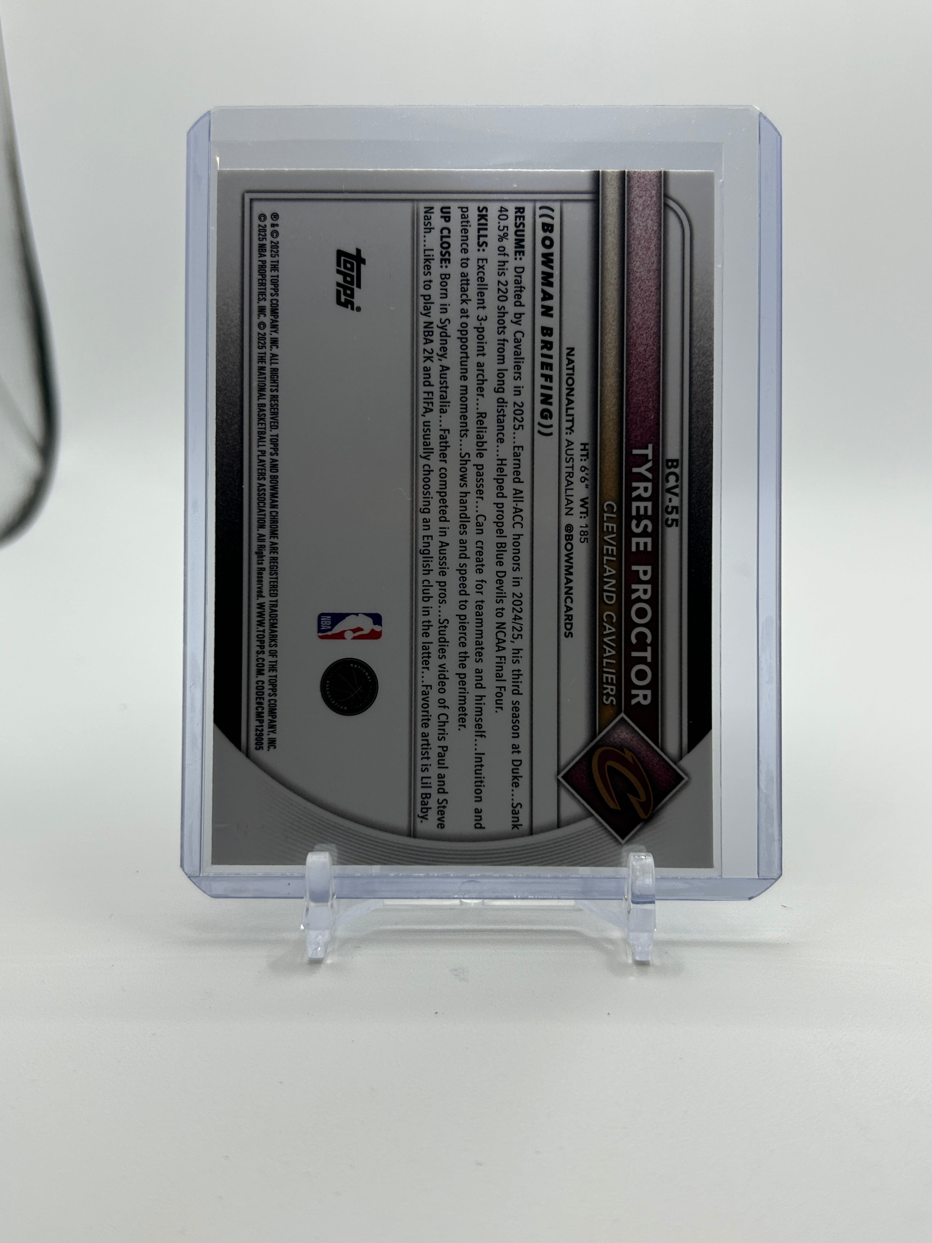 2025-26 Bowman Chrome Tyrese Proctor Purple Refractor Rookie /250