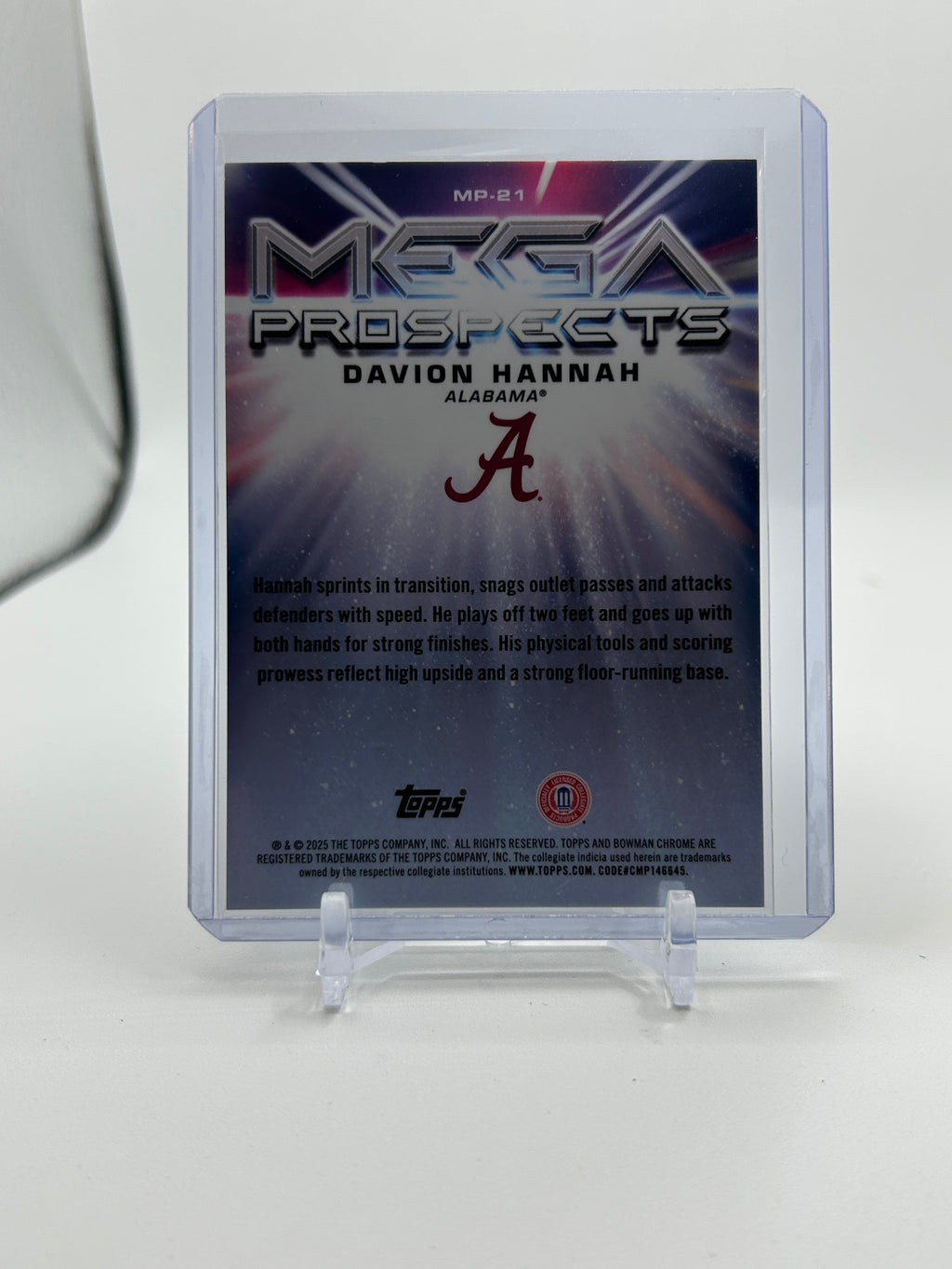 2025-26 Bowman Chrome University Davion Hannah  Mega Orange Refractor /25
